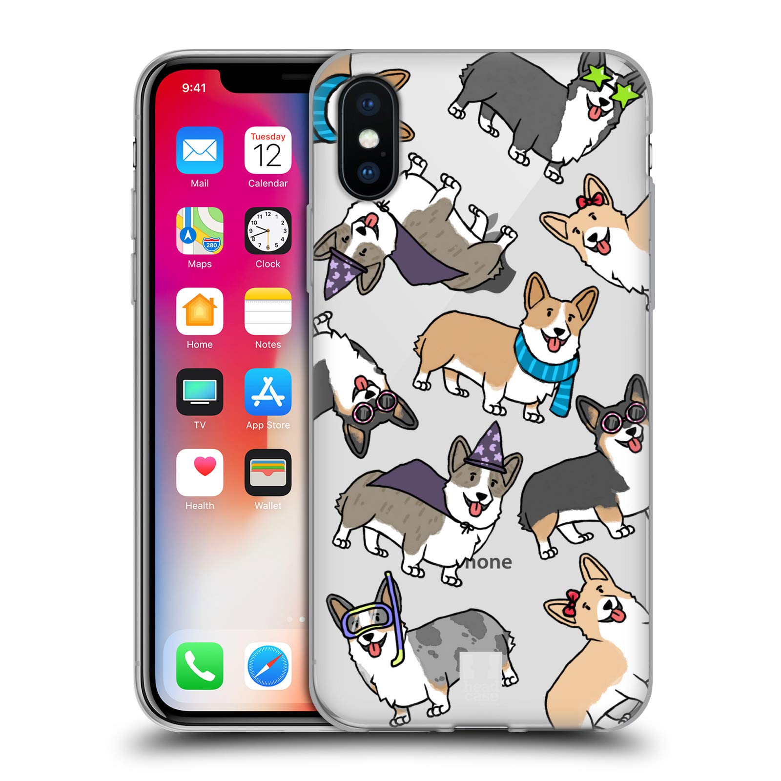 Head Case Designs Corgi Dog Breed Soft Gel Phone Case for Apple iPhone X/Xs - Cute & Protective Cover for Dog Lovers, Work, School & Daily Use