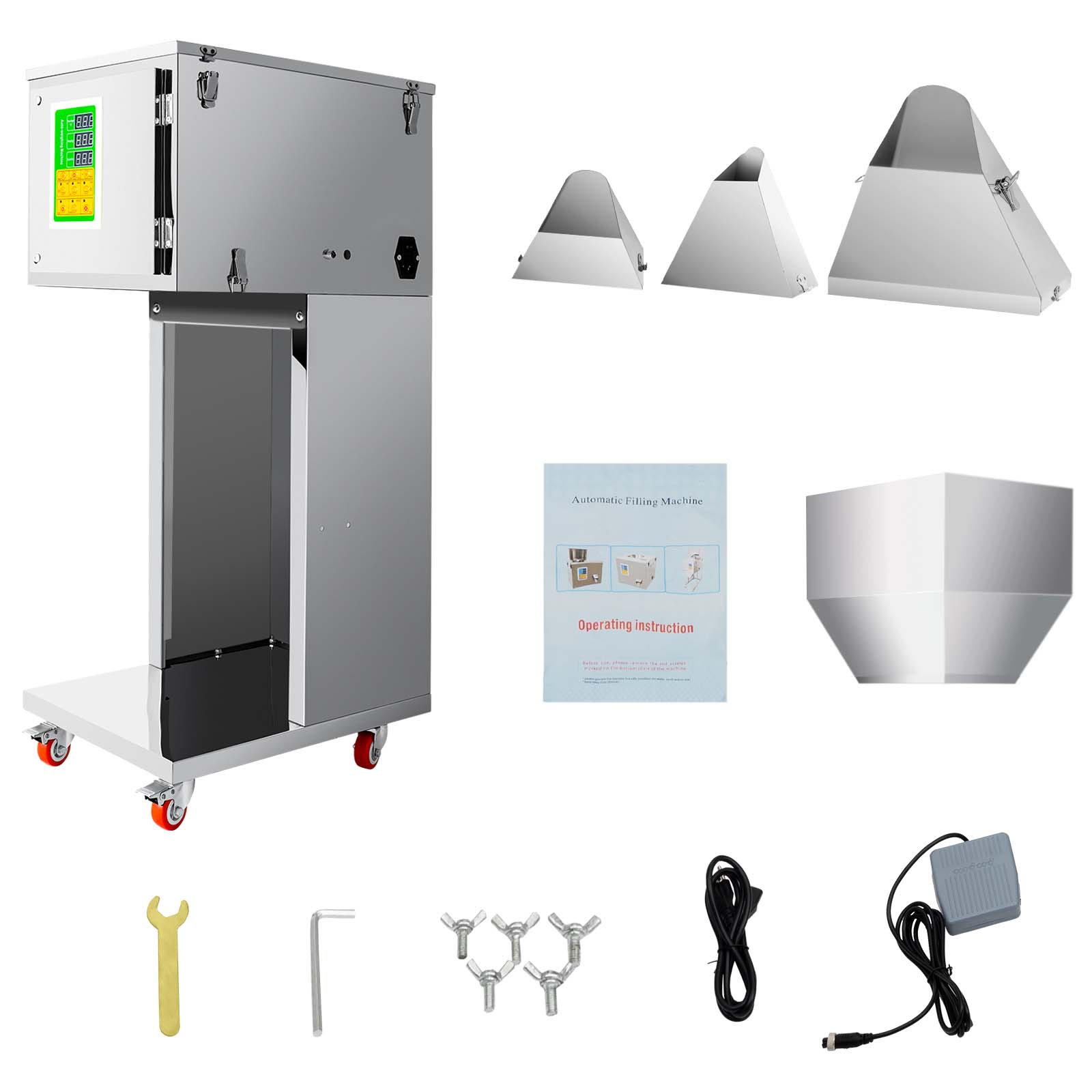 10-999g Automatic Stainless Steel Weighing Filling Machine for Tea, Seeds & Grains - Precise Bottle & Bag Filler for Home, Commercial & Industrial Use