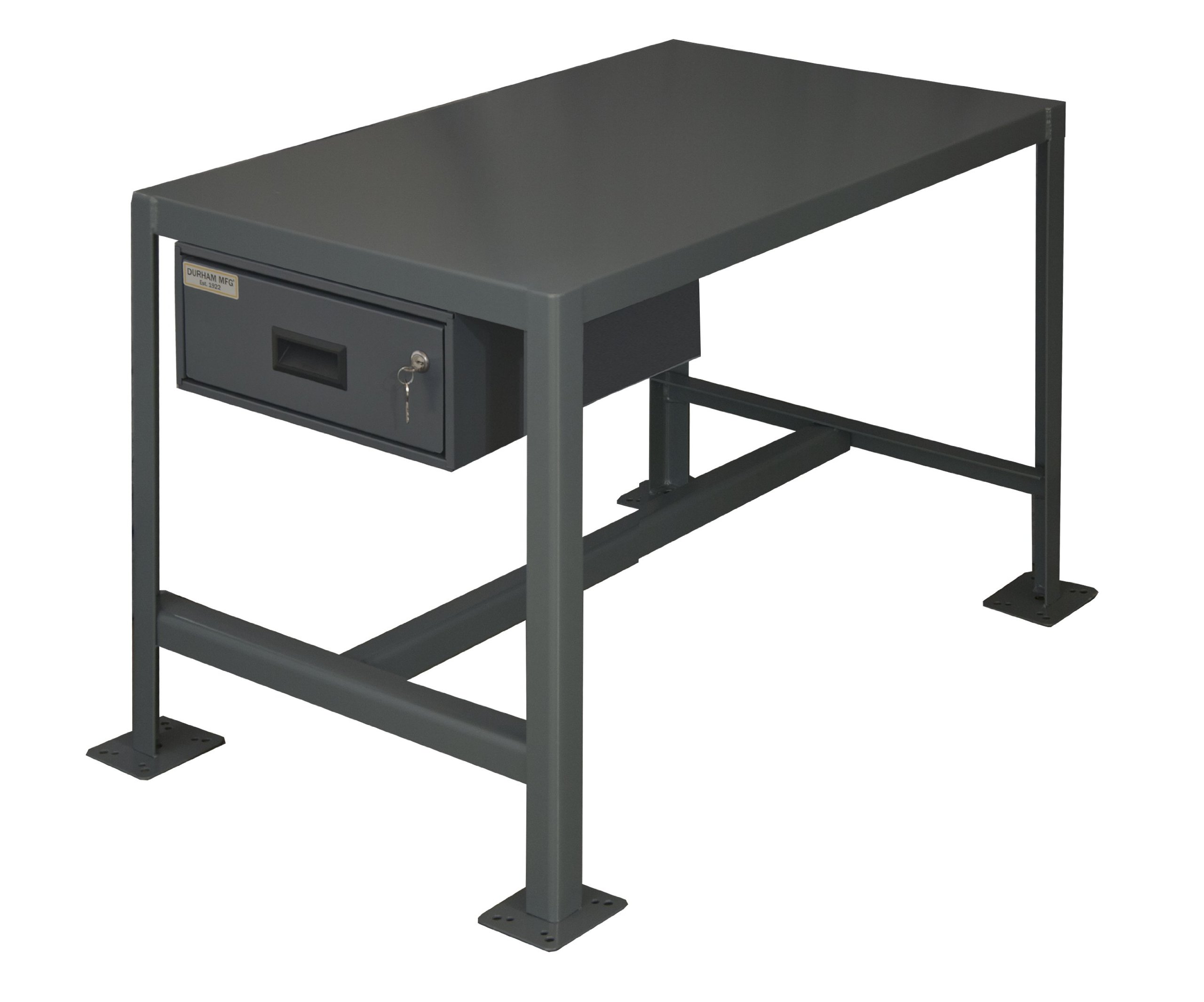Durham Steel Medium Duty Machine Table with Drawer - 2000 lbs Capacity, 24x18x36 Inches, 1 Shelf - Heavy Duty Workbench for Garage, Workshop & Industrial Use (Model MTD182436-2K195)
