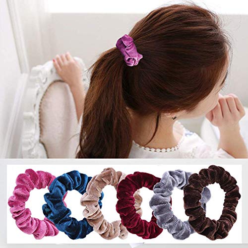 12 Pcs Velvet Scrunchies Hair Ties - Soft Elastic Flannelette Hair Bands for Women, No-Slip Hair Ropes in Multicolor | Perfect for Workouts, Yoga, Office & Everyday Styling