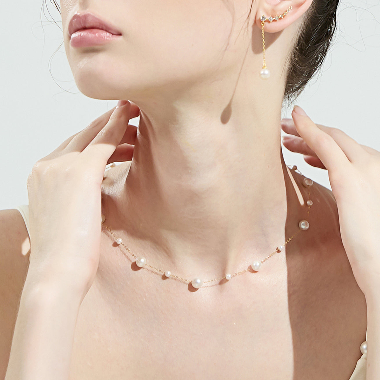 18K Solid Gold Freshwater Pearl Necklace for Women - Elegant Jewelry Gift for Wedding, Anniversary & Special Occasions | KN00027