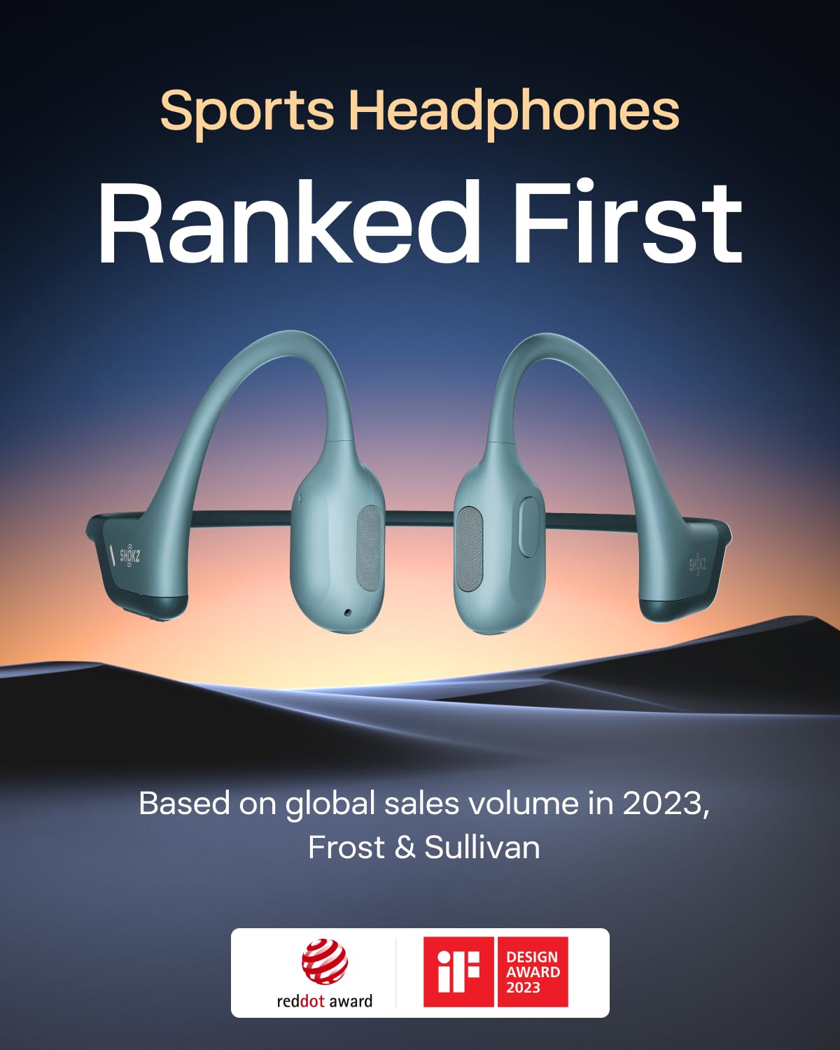 SHOKZ OpenRun Pro Open-Ear Bluetooth Bone Conduction Headphones - Sweatproof Wireless Sport Earphones for Running, Cycling & Workouts with Premium Bass & Built-in Mic - Perfect for Gym, Outdoor Activities & Commuting