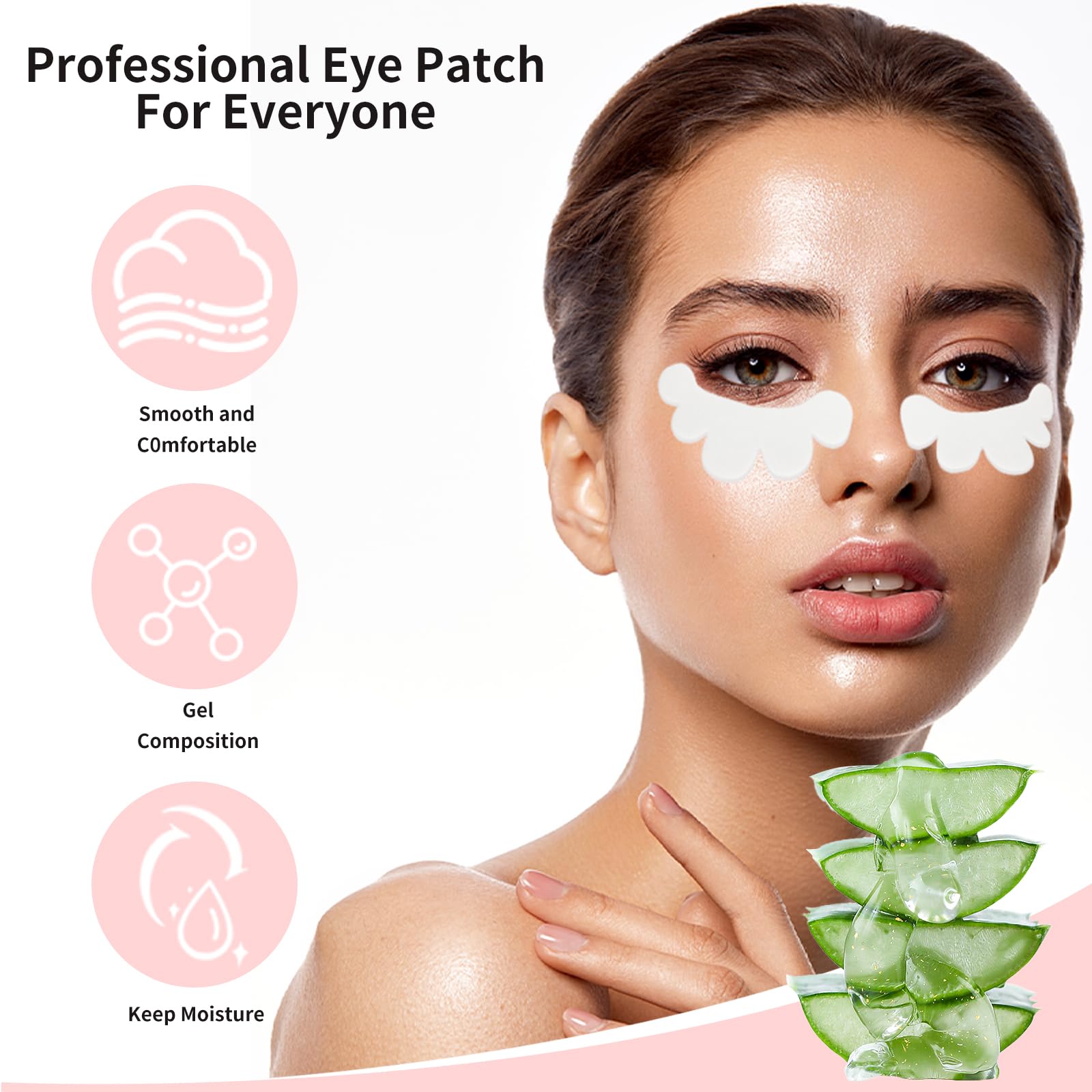 100 Pairs Eyelash Extension Gel Patches Kit - Hypoallergenic Hydrogel Under Eye Pads for Lash Extensions, Lint-Free Beauty Tools with Travel Case (Pink, 100 Count) - Perfect for Salon Professionals & DIY Lash Artists at Home