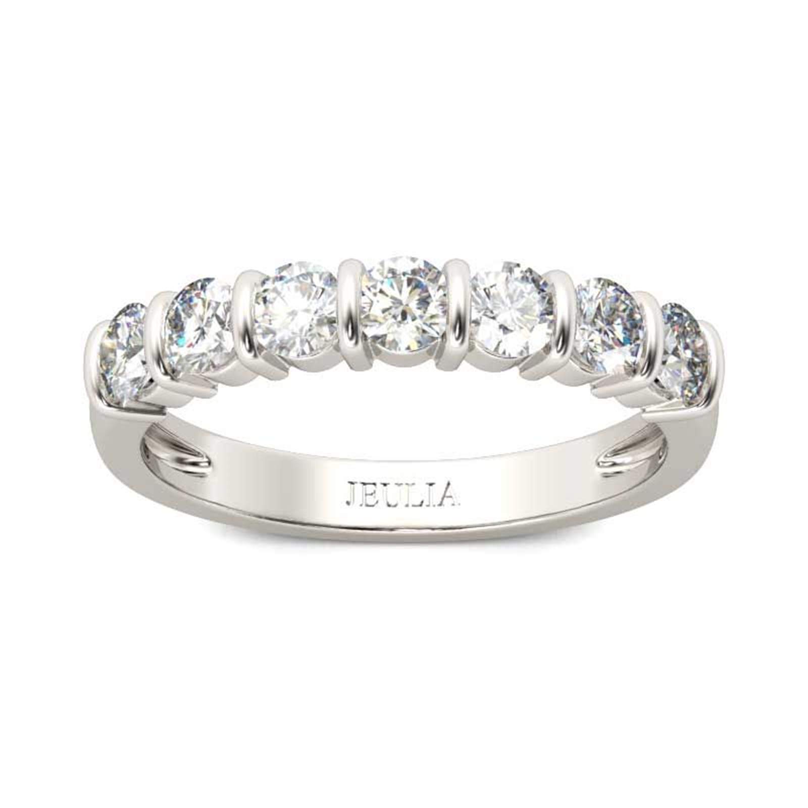 Jeulia Sterling Silver Women's Wedding Band Ring - Round Cut Bar Setting Eternity Promise Ring for Engagement, Anniversary & Bridal Jewelry - Perfect for Proposals, Vow Renewals & Special Occasions - Includes Jewelry Gift Box