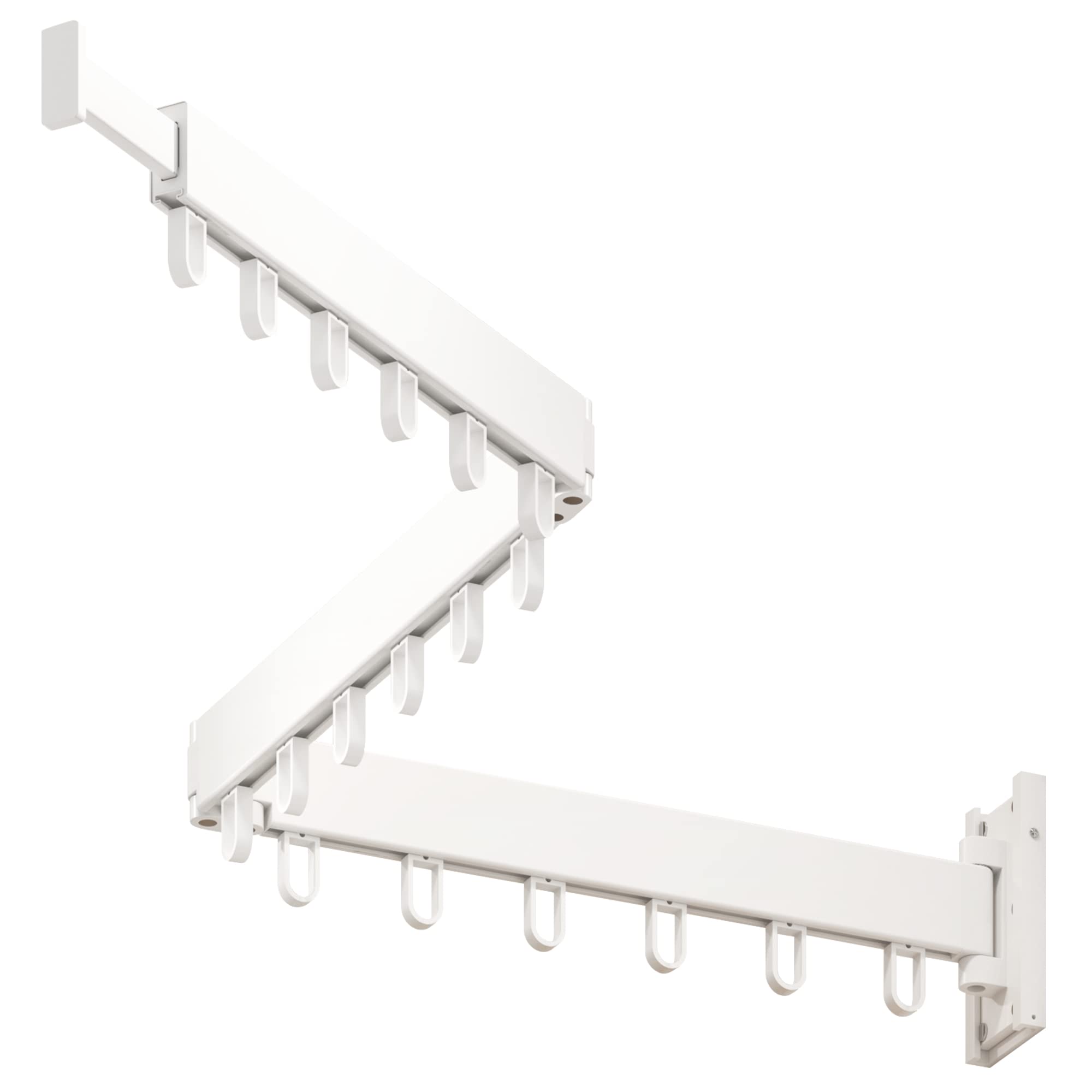 Wall Mounted Drying Rack - Foldable & Retractable Clothes Hanger for Laundry - Space Saving Collapsible Garment Rack with Hooks (White) - Perfect for Small Apartments, Bathrooms & Balconies