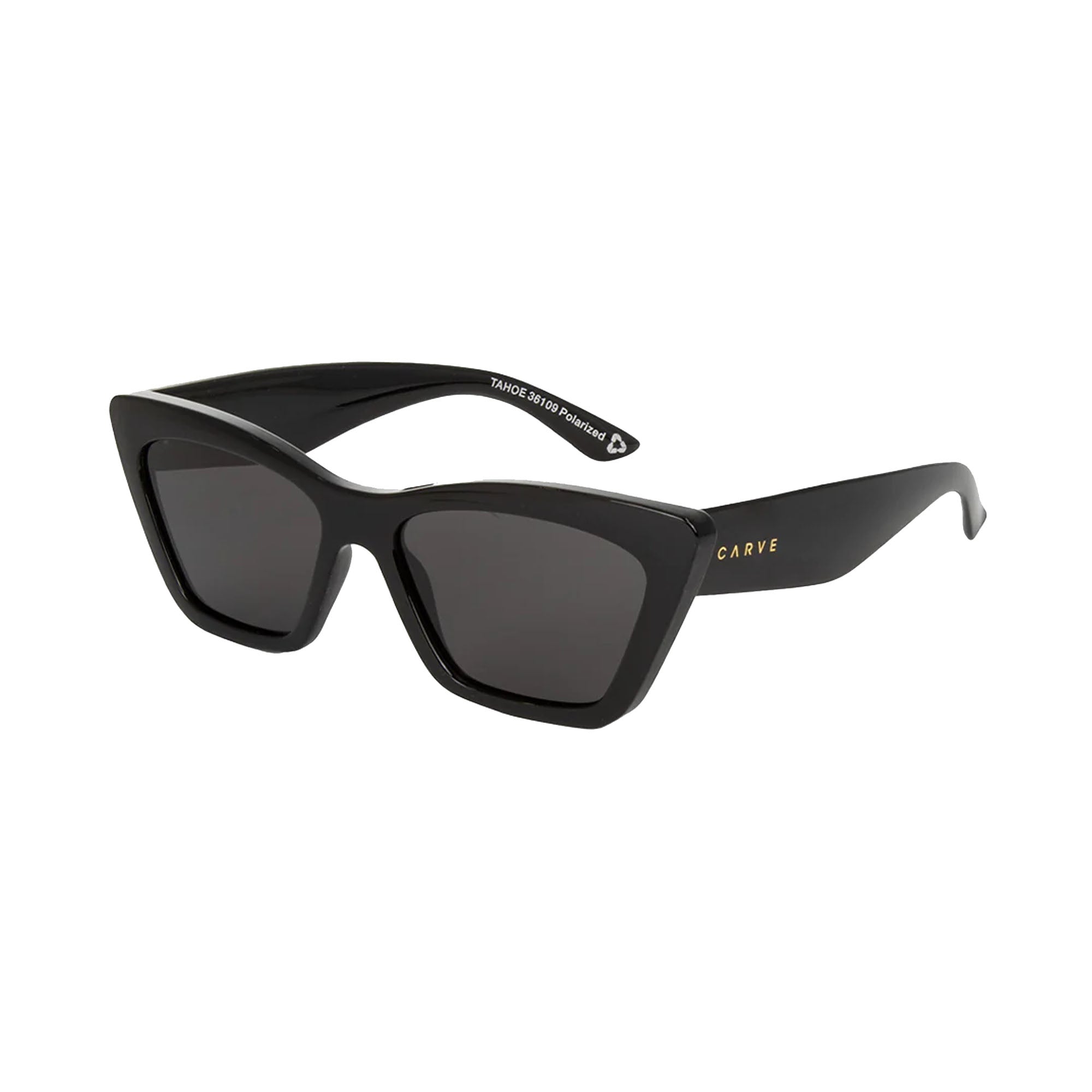 Carve Tahoe Women's Polarized Sunglasses - Gloss Black/Dark Grey Frame for UV Protection & Outdoor Activities | Perfect for Beach, Driving & Summer Fashion