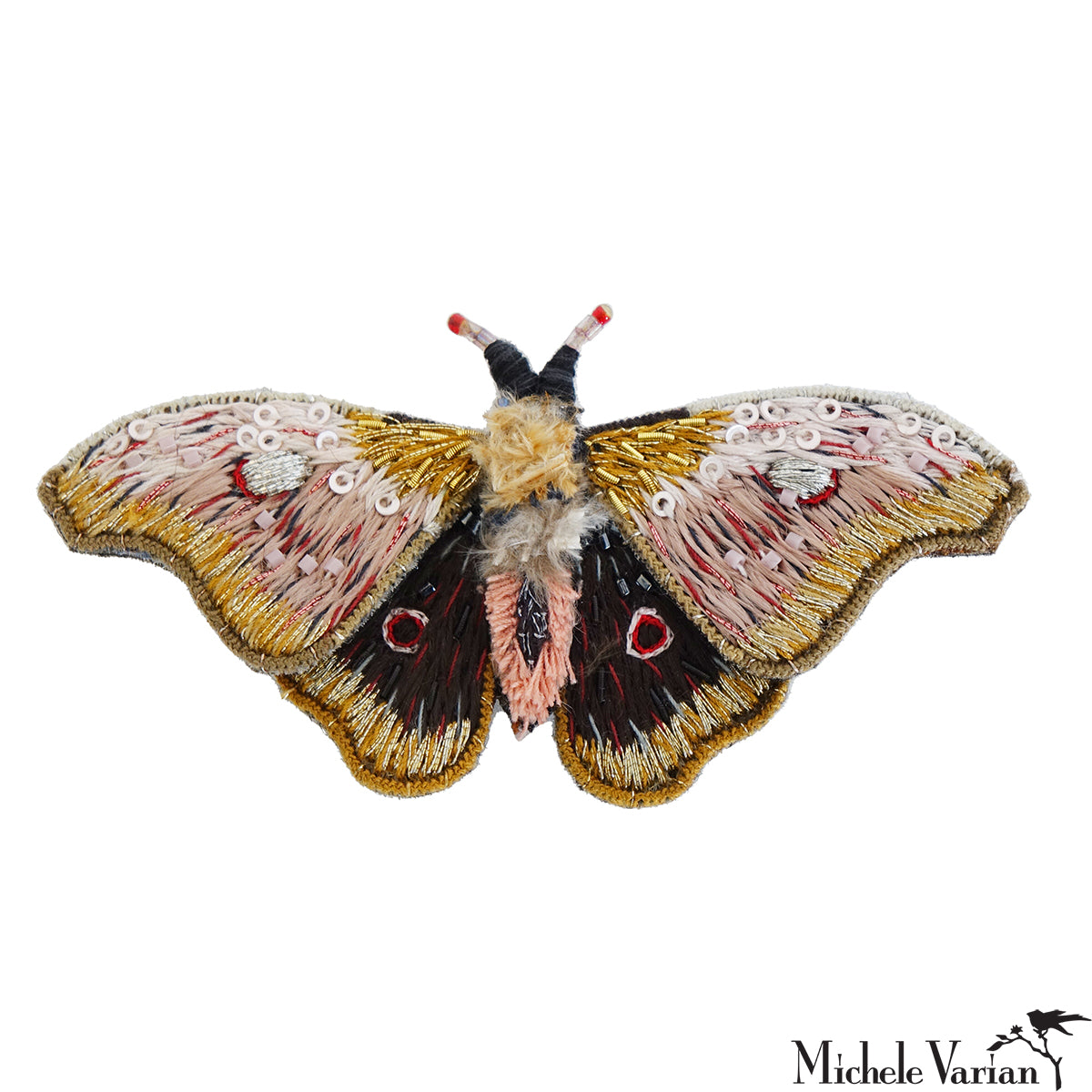 Emperor Mopane Moth Brooch Pin - Handcrafted Insect Jewelry for Women - Perfect for Weddings, Parties & Vintage Fashion Accessories