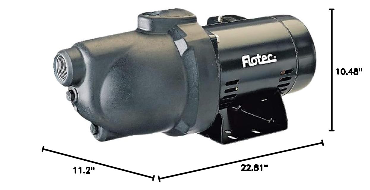 Flotec FP4012-10 1/2 HP Shallow Well Pump Jet - High Performance Water Pump for Home, Garden & Irrigation | Durable & Efficient Water Transfer Solution