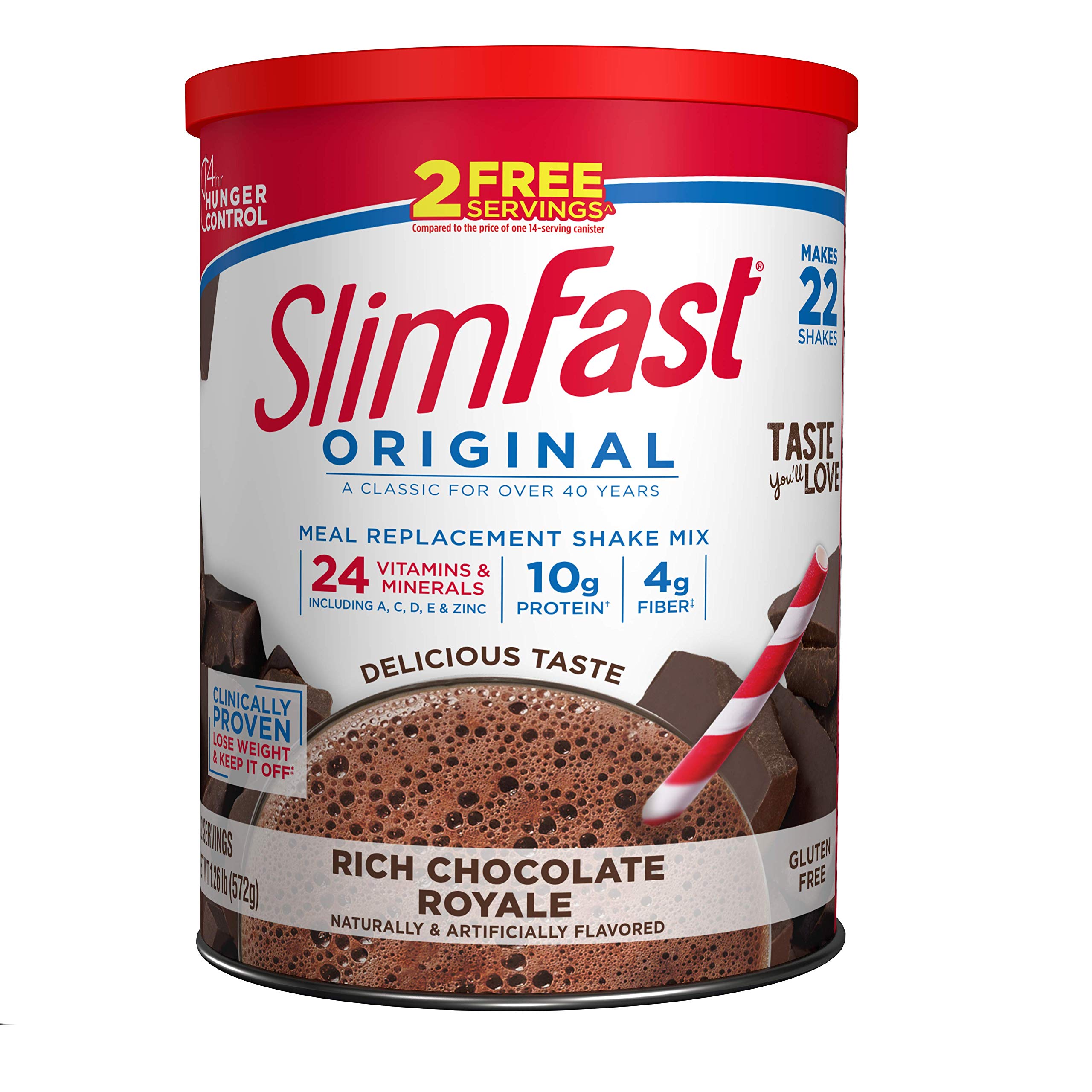 SlimFast Meal Replacement Powder - Original Rich Chocolate Royale, 10g Protein Shake Mix for Weight Loss (22 Servings) | Healthy Breakfast & Post-Workout Nutrition