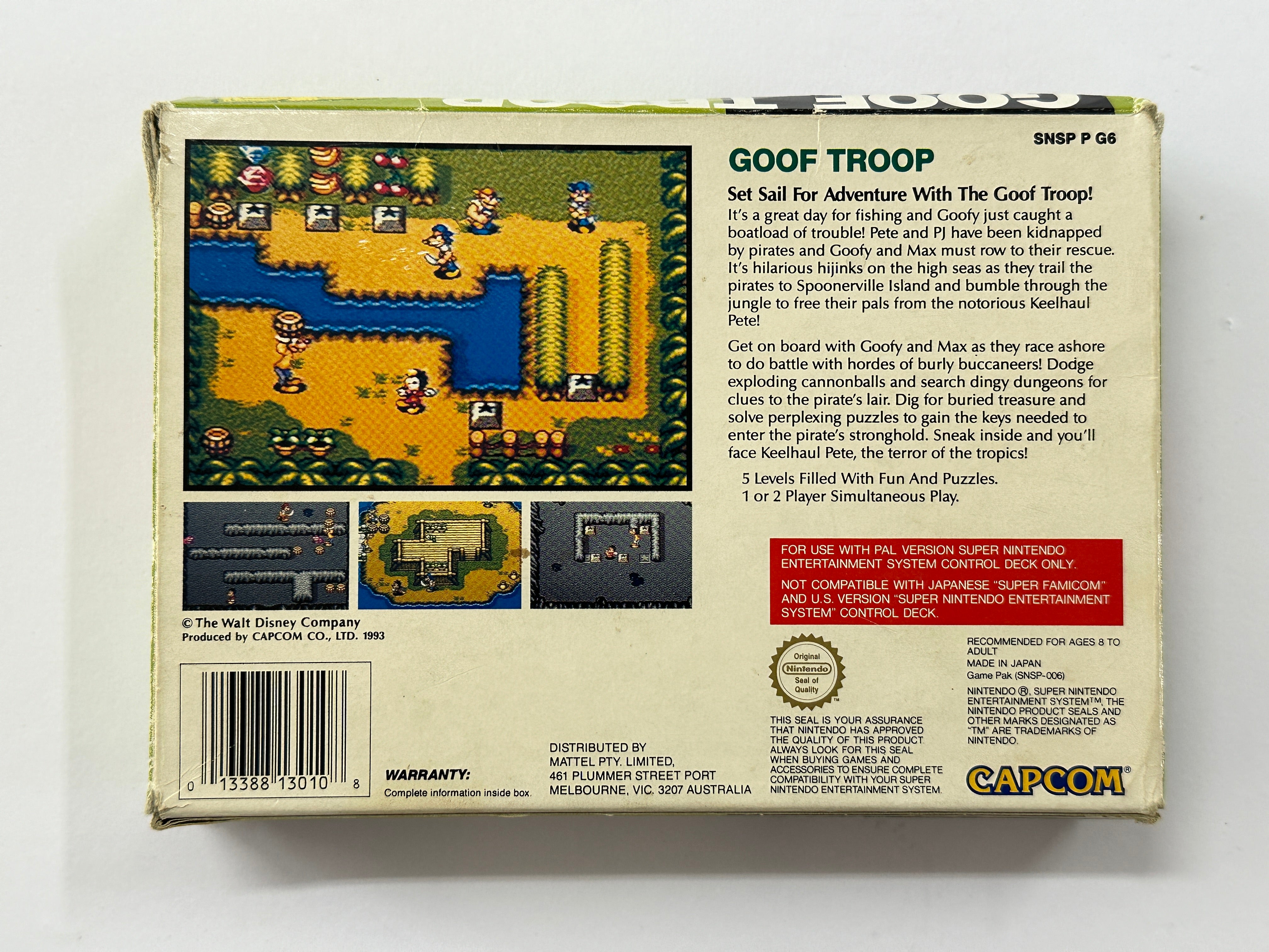 Goof Troop Complete In Box - Classic Disney Video Game for SNES - Perfect for Collectors & Retro Gaming Enthusiasts