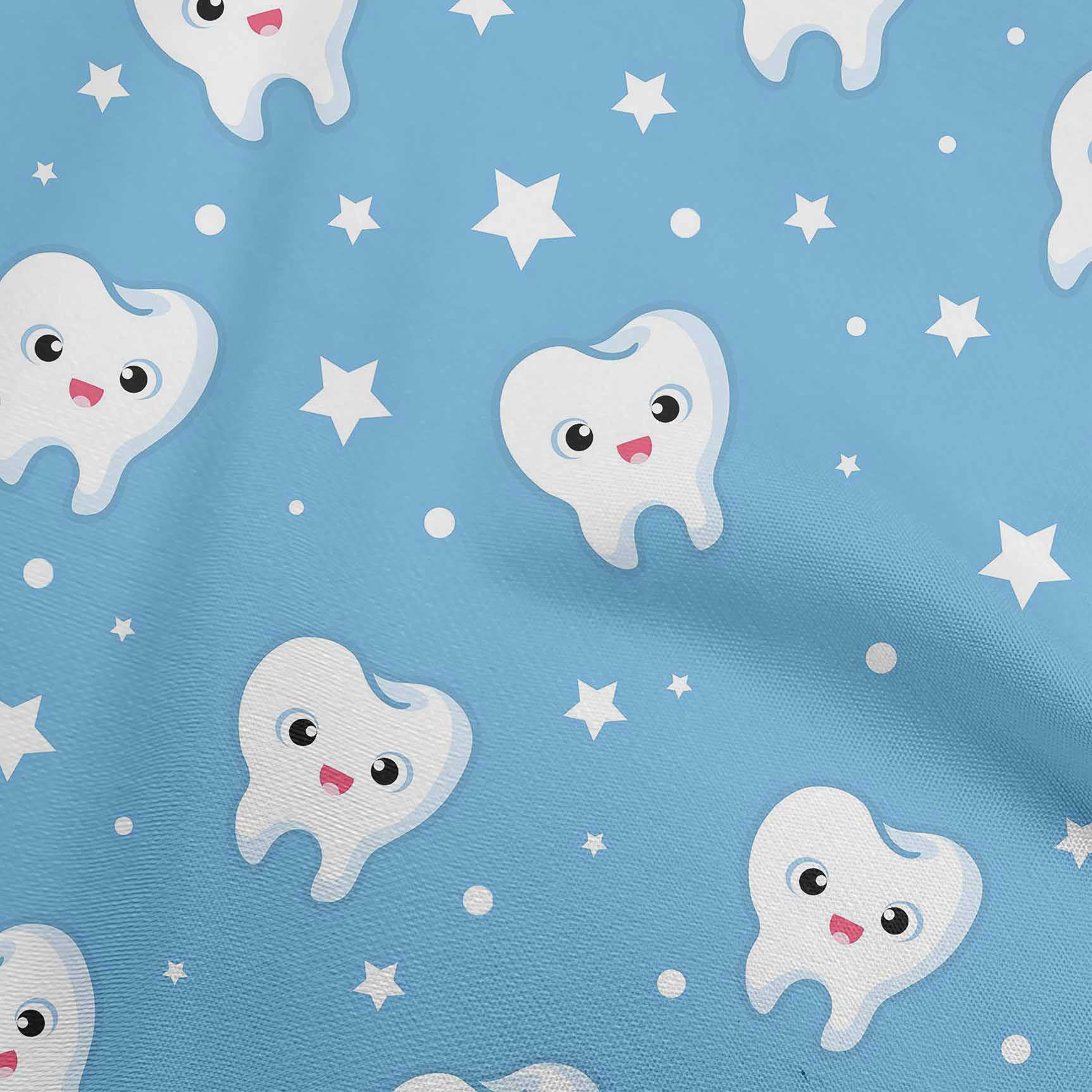 Premium 100% Cotton Poplin Fabric - Light Blue Printed Craft Material for Sewing, 42 Inches Wide by The Yard | Perfect for DIY Projects, Quilting, Dressmaking & Home Decor
