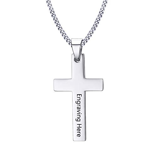 Glooraca Stainless Steel Cross Pendant Necklace for Men & Women - Religious Jewelry Gift for Baptism, Confirmation & Everyday Wear