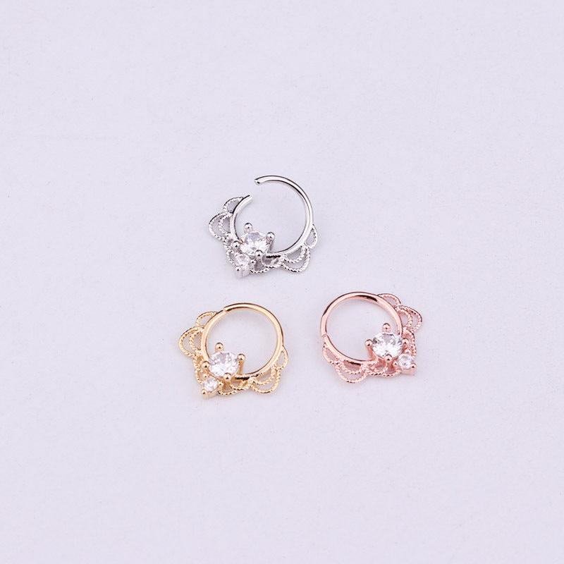 20G 18K Gold Dainty Indian Nose Ring, Elegant Gold Septum Ring for Women - Perfect Nose Jewelry for Parties, Weddings & Festive Occasions | HSER8536