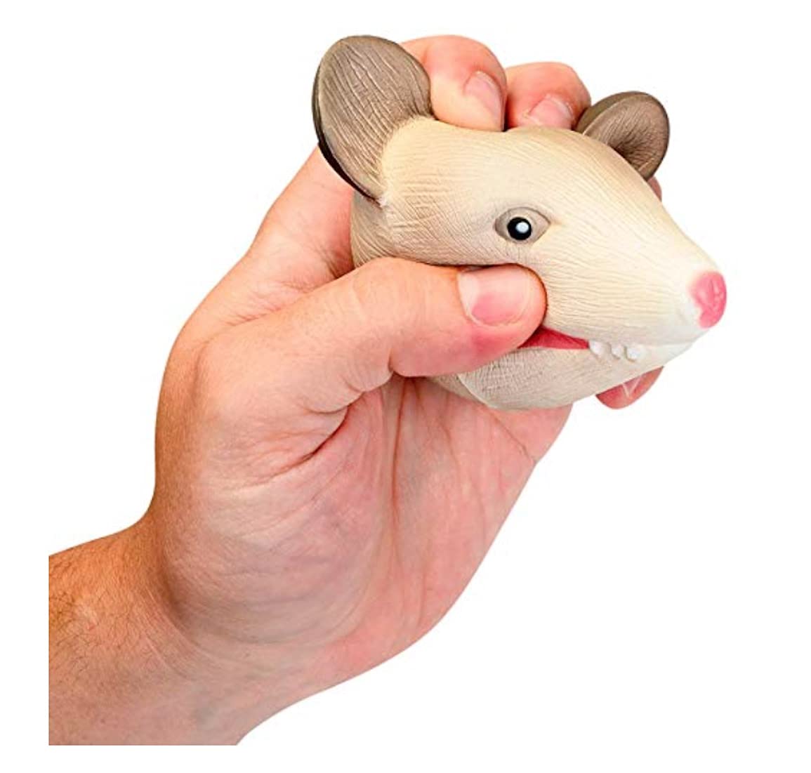 Squishy Possum Head Stress Ball - 4 Inch Funny Stress Relief Toy for Office, Home & School - Archie McPhee Stress Reliever Gift