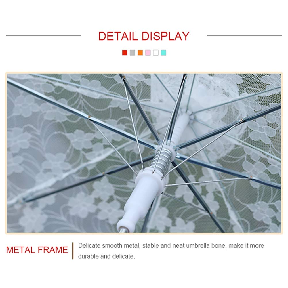 Elegant White Lace Wedding Umbrella with Rose Pattern - Handmade Bridal Accessory for Wedding Photography, Party Decor & Outdoor Ceremonies