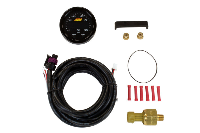 AEM X Series 0-100psi Pressure Gauge Kit - High Accuracy, Durable Performance for Automotive, Industrial & Hydraulic Systems