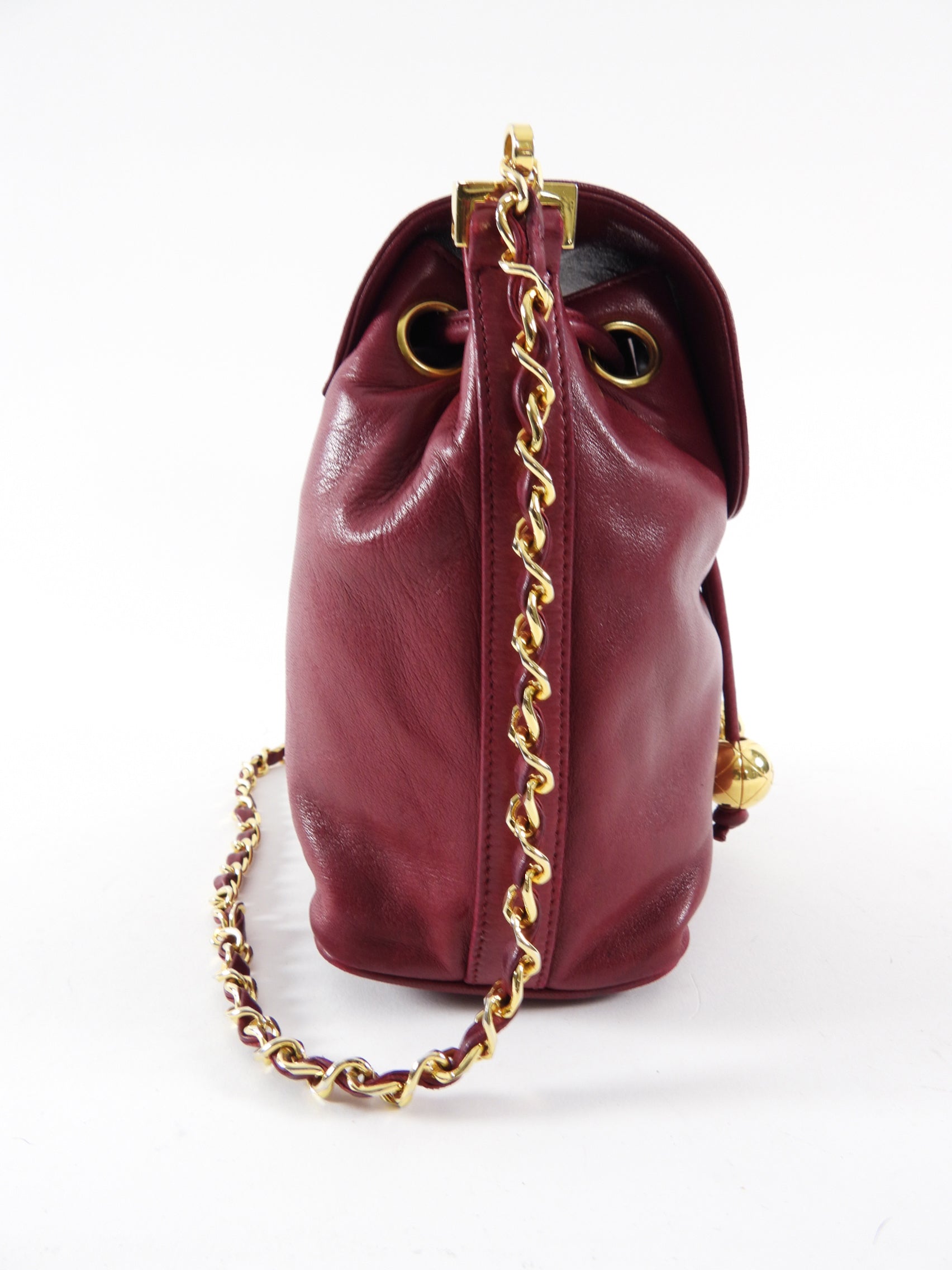 Vintage Chanel 1994-96 Red Lambskin Leather Drawstring Bucket Bag - Luxury Shoulder Bag for Women, Perfect for Date Night & Special Occasions