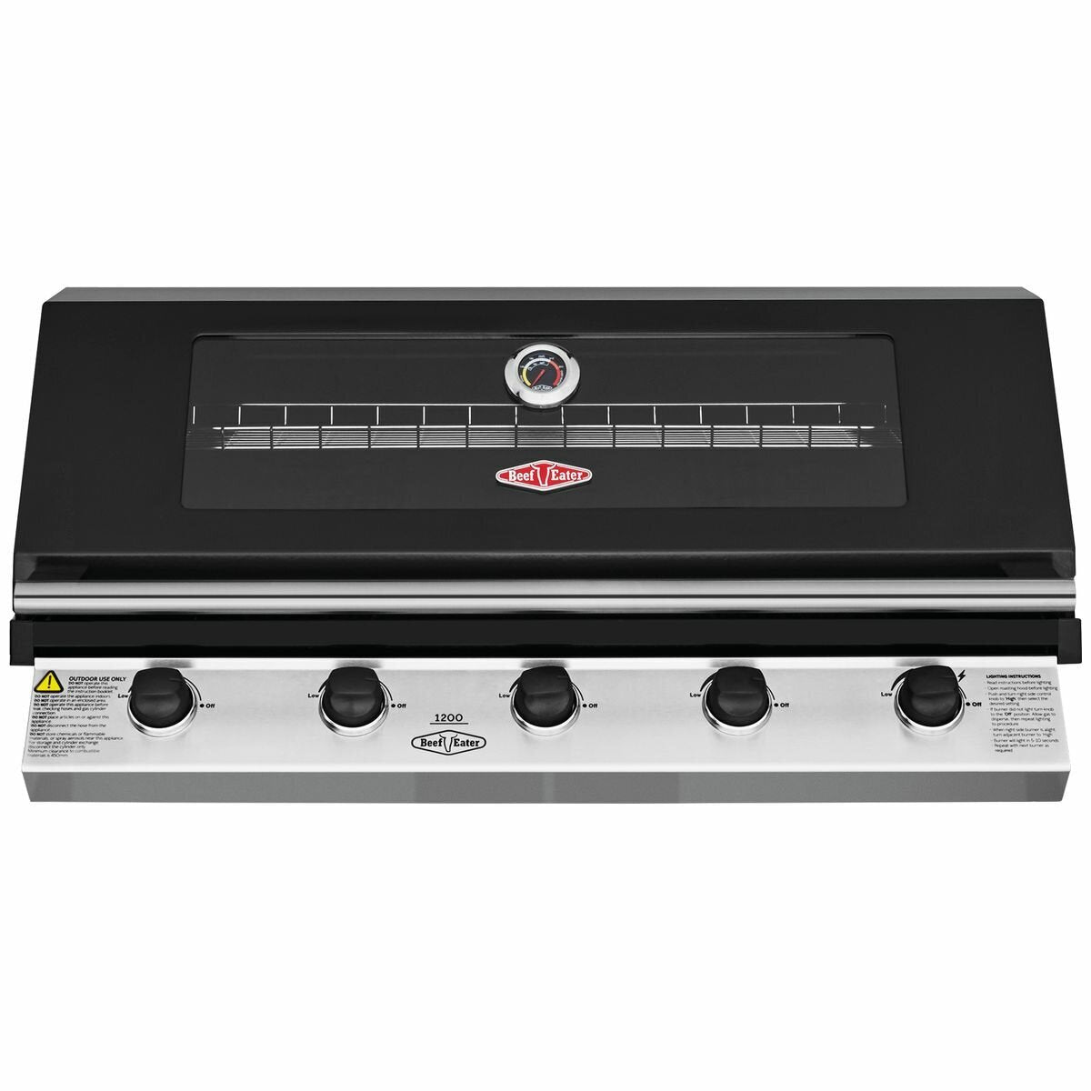 Beefeater 1200 Series 5 Burner Built-In LPG BBQ Grill - BBG1250BB | Outdoor Cooking, Backyard Entertaining & Patio Dining