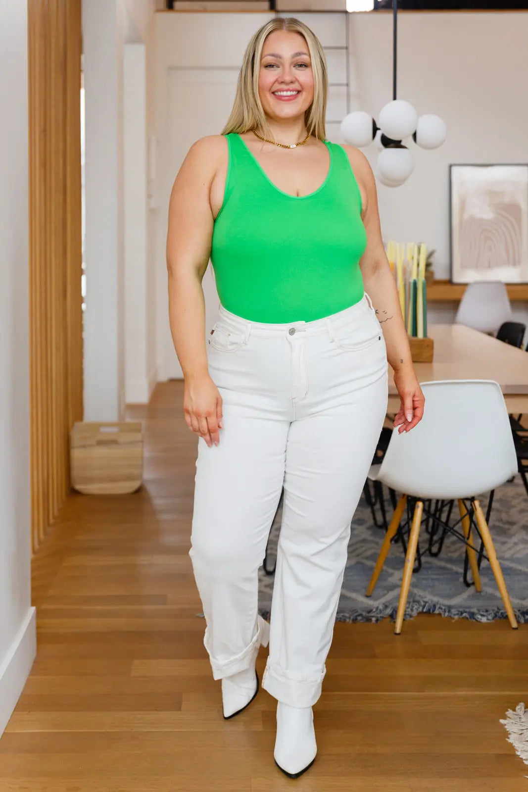 Women's Diana Straight Leg Jeans in White - Classic Fit Denim Pants for Casual Wear, Office & Everyday Outfits