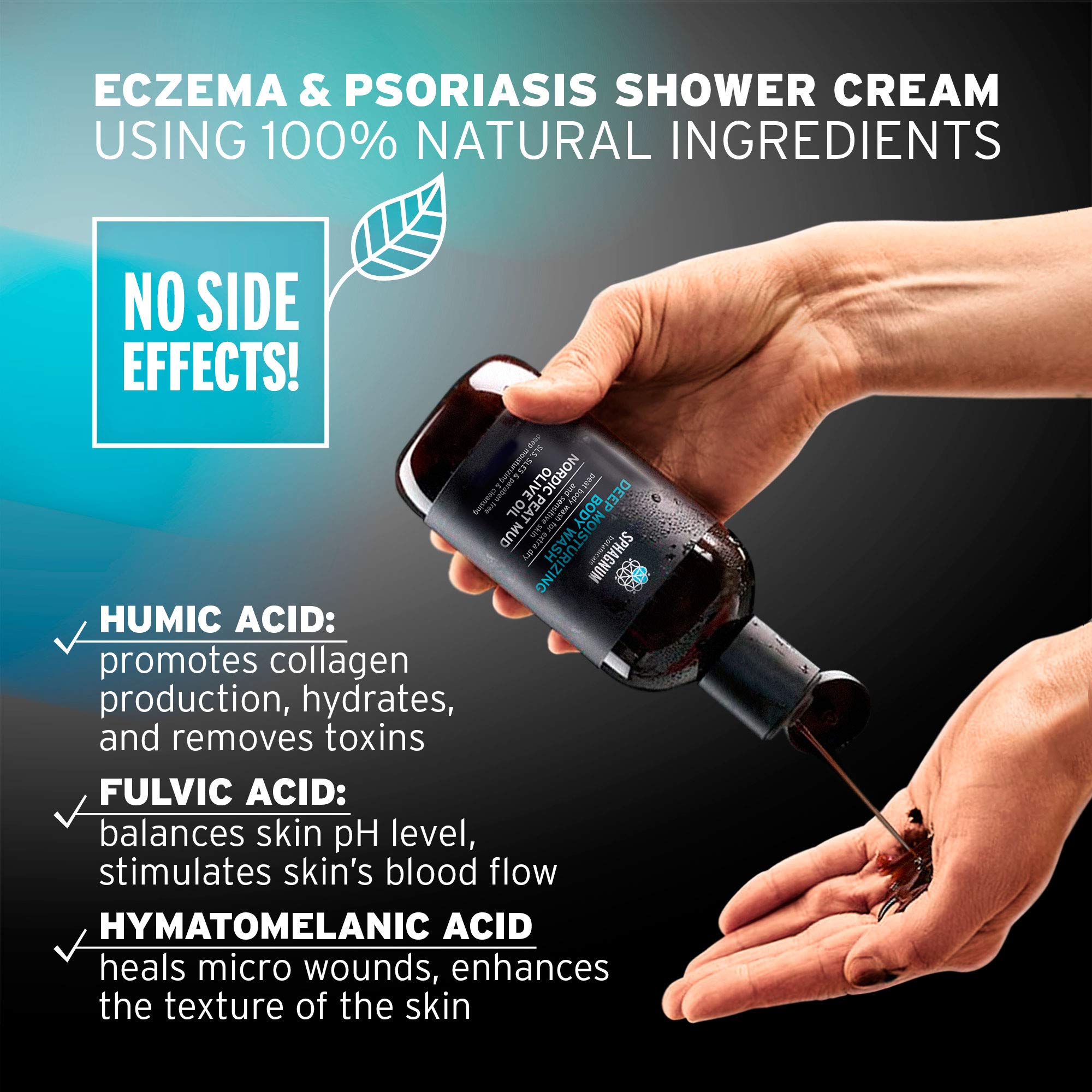 Eczema Body Wash & Cream 2in1 - Natural pH Balancing Shower Cream with Olive Oil & Acids | Sulfate-Free Treatment for Dry, Itchy Skin | Deep Hydration for Sensitive Skin | Perfect for Daily Soothing Relief & Eczema Care