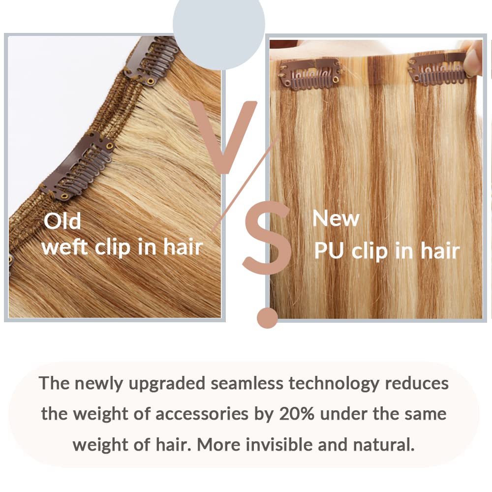 Premium 7-Piece Clip-In Human Hair Extensions (16