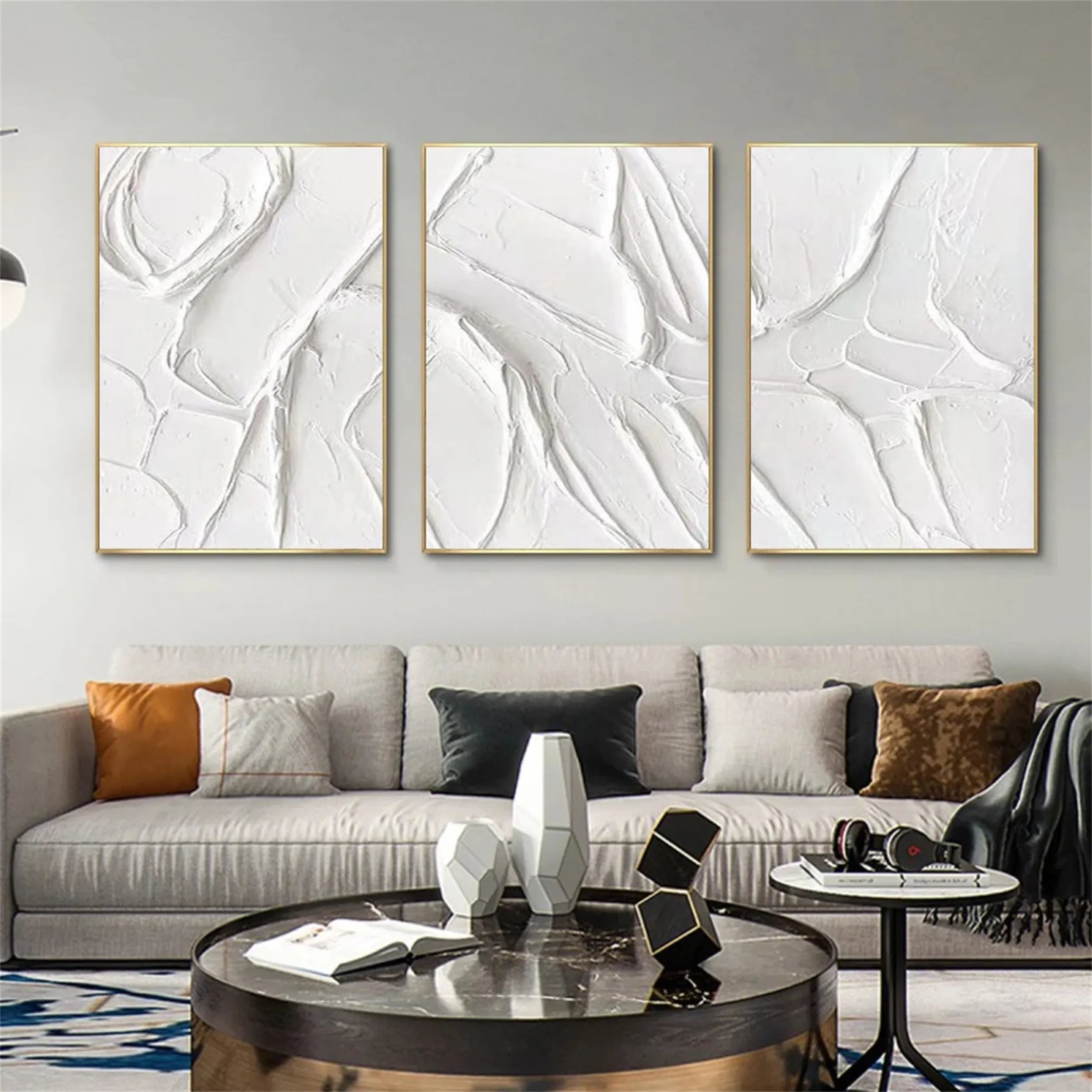 Minimalist Balance Canvas Painting Set of 3 - Abstract Wall Art Decor for Living Room, Bedroom & Office | Modern Home Decor | #MM288