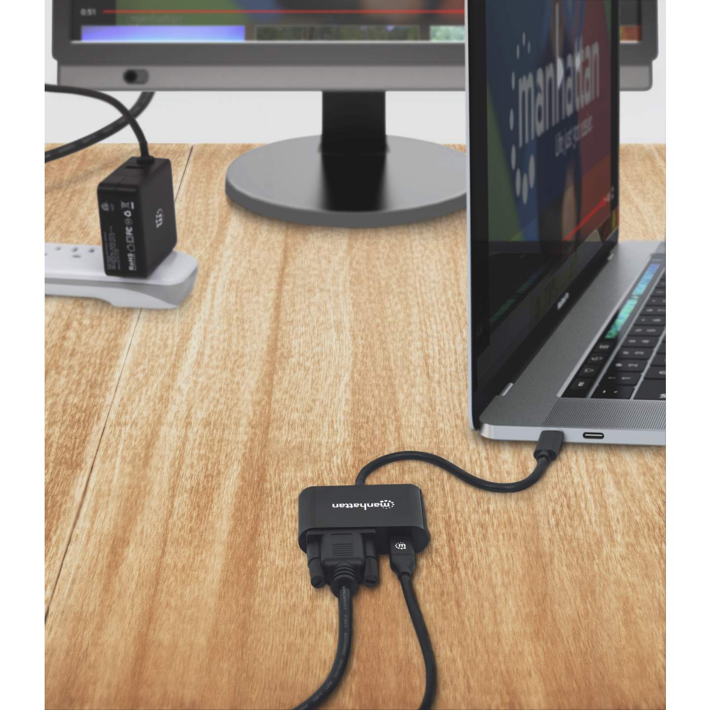 USB C to VGA Adapter with Power Delivery - 4K Video Output for MacBook Pro, Dell XPS, Surface Pro - Home Office & Conference Room Setup