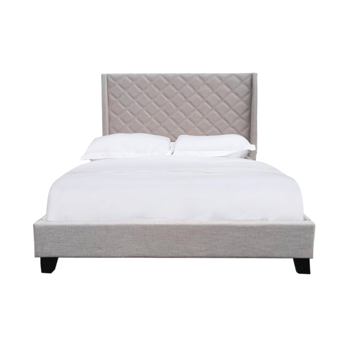 CozyDreams Upholstered Platform Bed Frame with Headboard - Queen Size Modern Bedroom Furniture for Small Spaces - Perfect for Apartments, Dorms & Guest Rooms