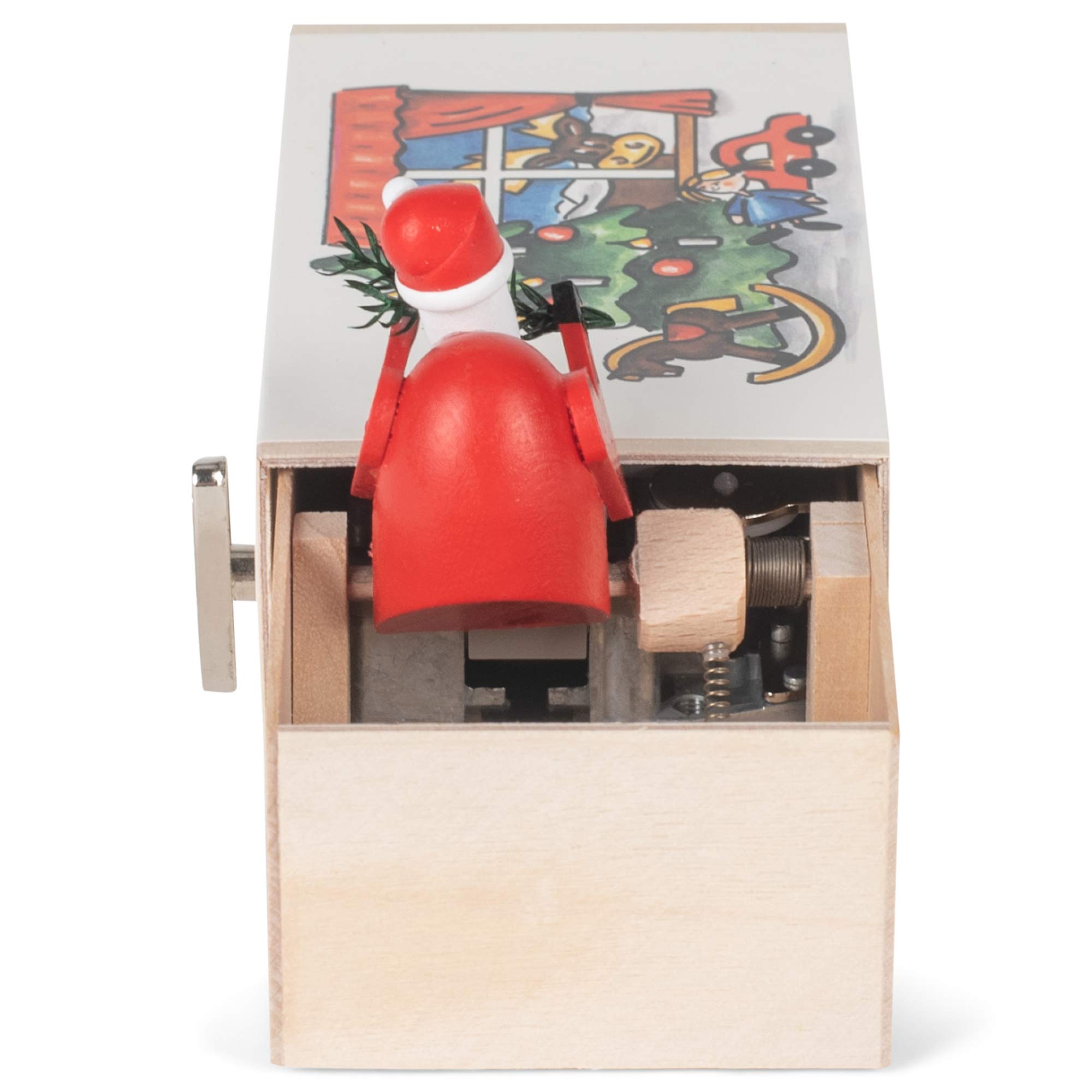 Christmas Music Box - Handcrafted Wooden Musical Gift Box for Holiday Decorations & Festive Home Ambiance