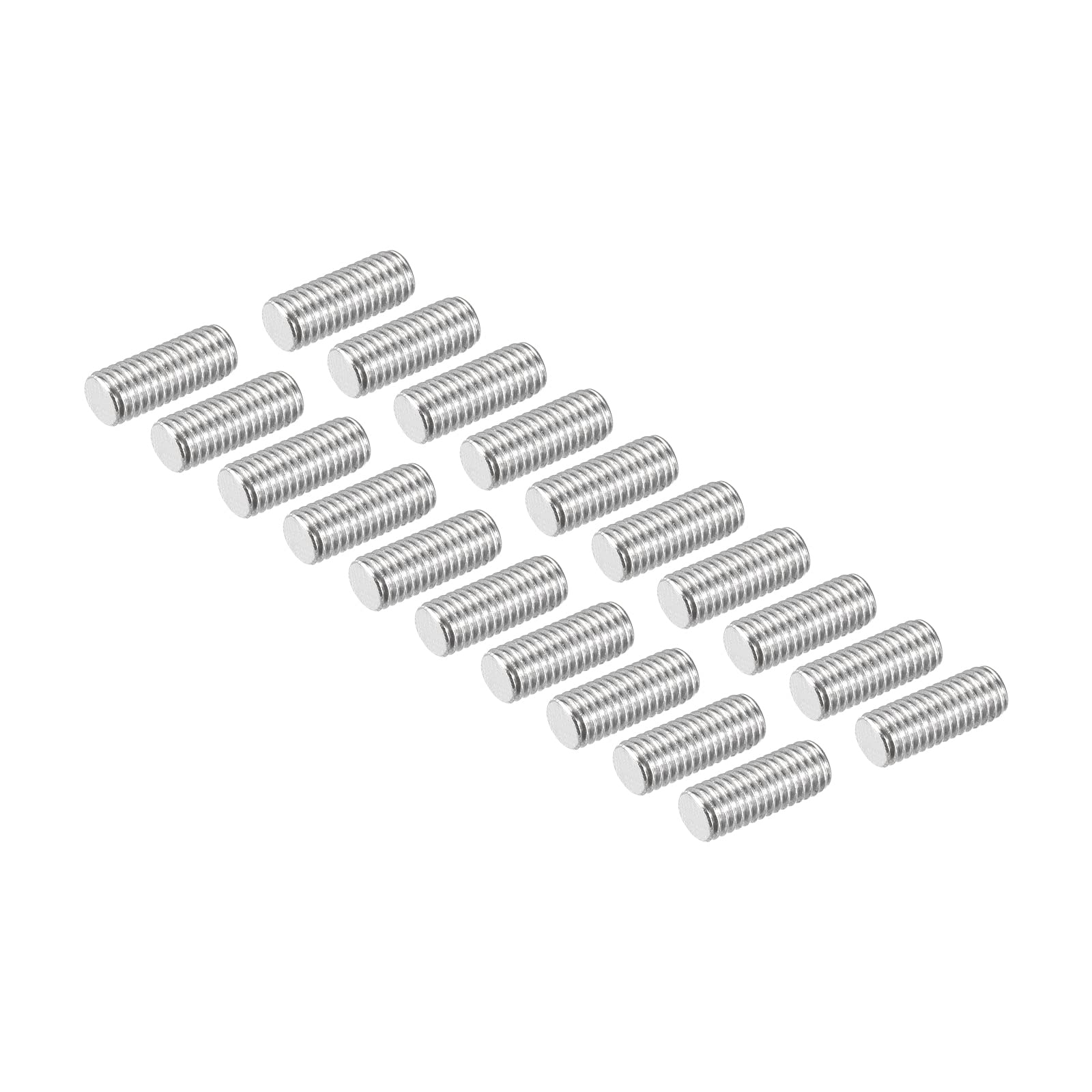 DMiotech 20 Pack M8x20mm 304 Stainless Steel Threaded Rods - for DIY & Construction Projects