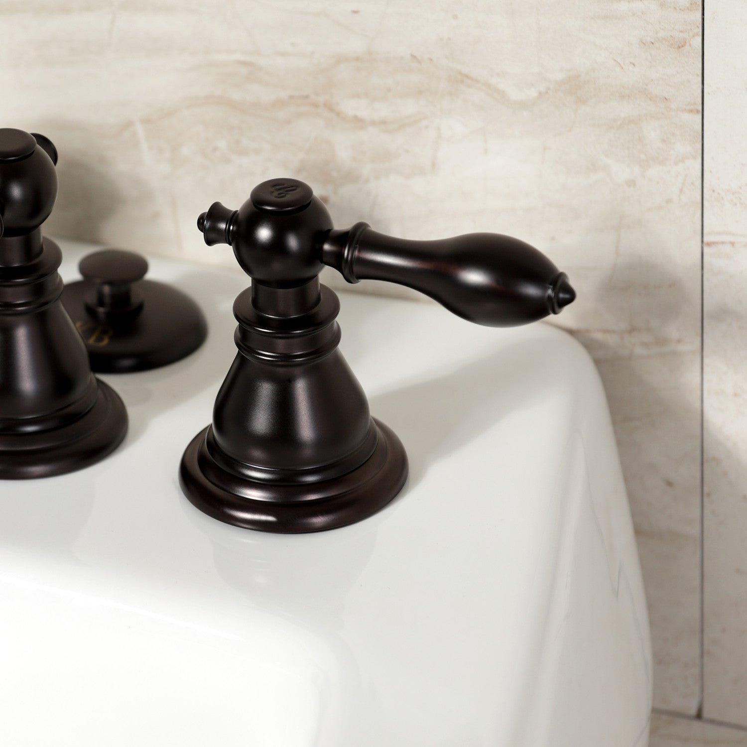 American Classic KB325ACL 3-Handle Deck Mount Vertical Spray Bidet Faucet with Brass Pop-Up Drain - Oil Rubbed Bronze Finish for Bathroom & Powder Room Upgrade