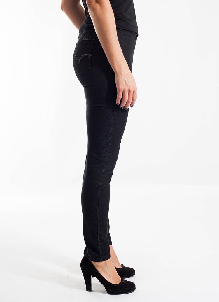 Vassalli Women's Skinny Stretch Pull On Jeans - High Waist Comfort Pants for Work, Travel & Everyday Wear