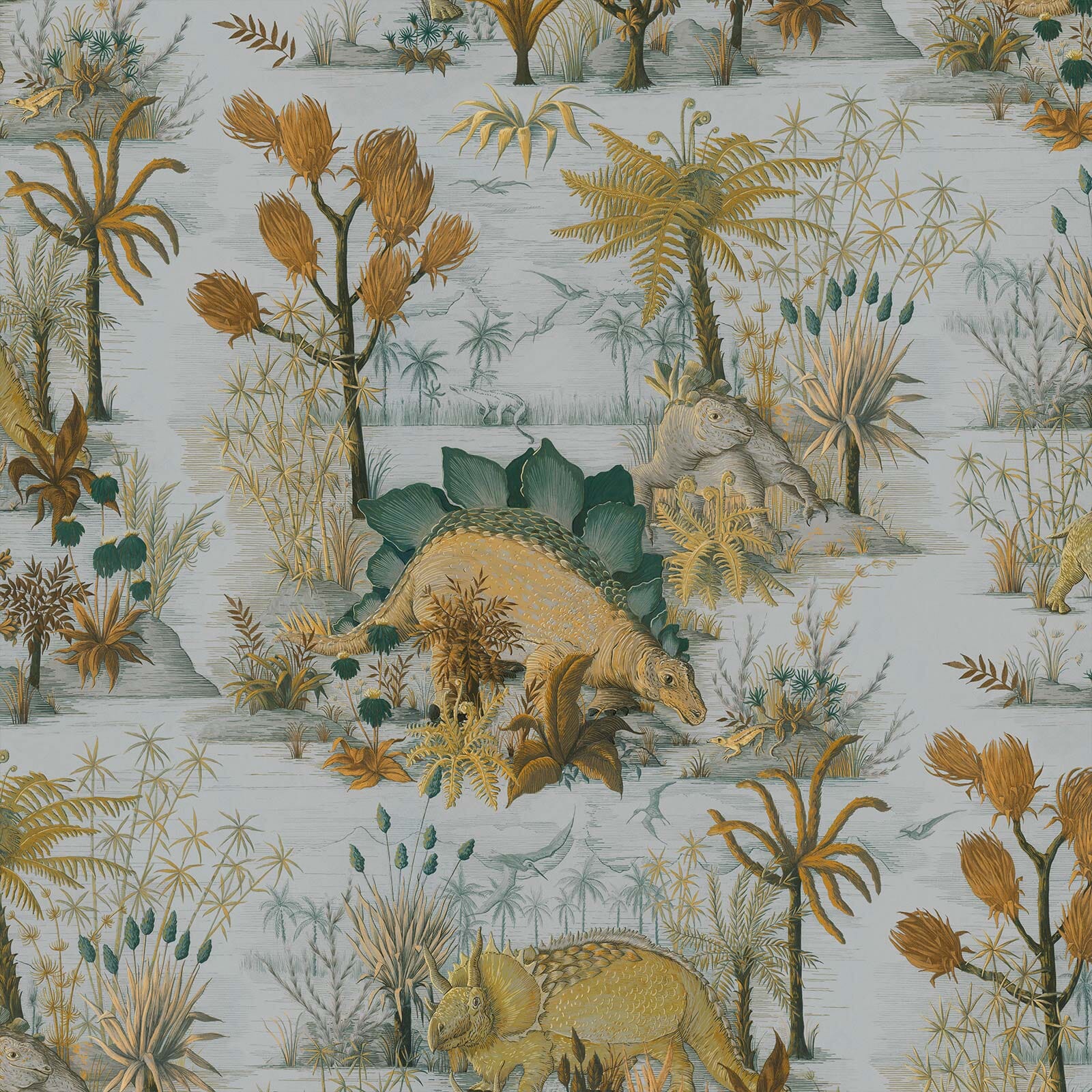 DINOSAURIA Wallpaper - Premium Dusk Pattern Peel & Stick Wallpaper for Kids Room Decor | Perfect for Nursery, Bedroom, Playroom & Dinosaur Themed Spaces