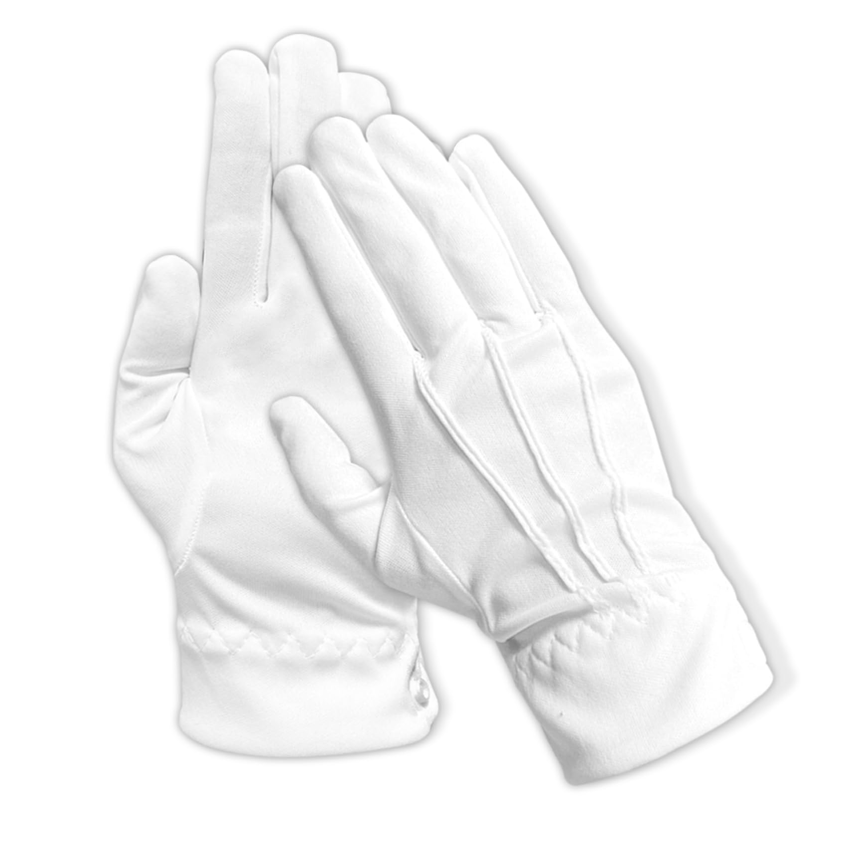 Premium White Cotton Gloves for Men & Women - Elegant Dress Gloves for Weddings, Marching Band, Costumes & Formal Events - Soft Moisturizing Hand Protection