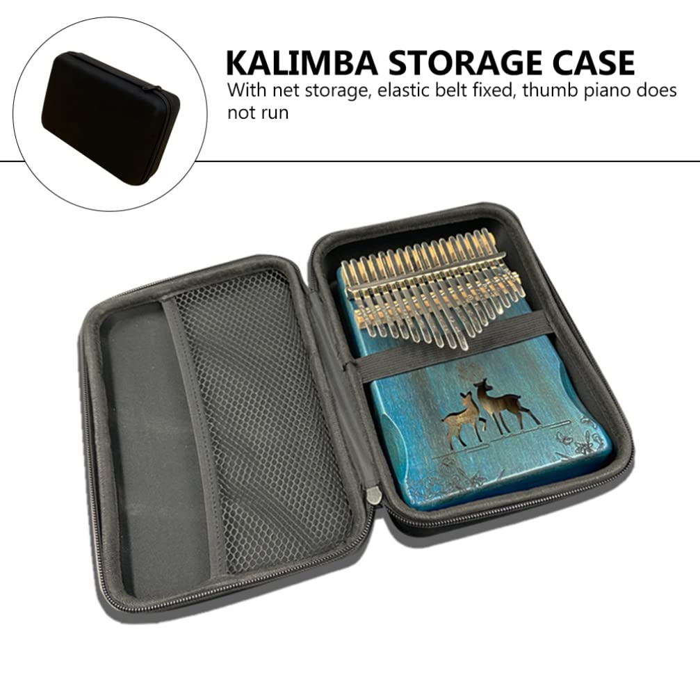 17 Key Kalimba Case - Shockproof Thumb Piano Holder Bag with Mesh, EVA Storage Box for 17-Key Kalimba - Perfect for Travel, Practice & Performance Accessories