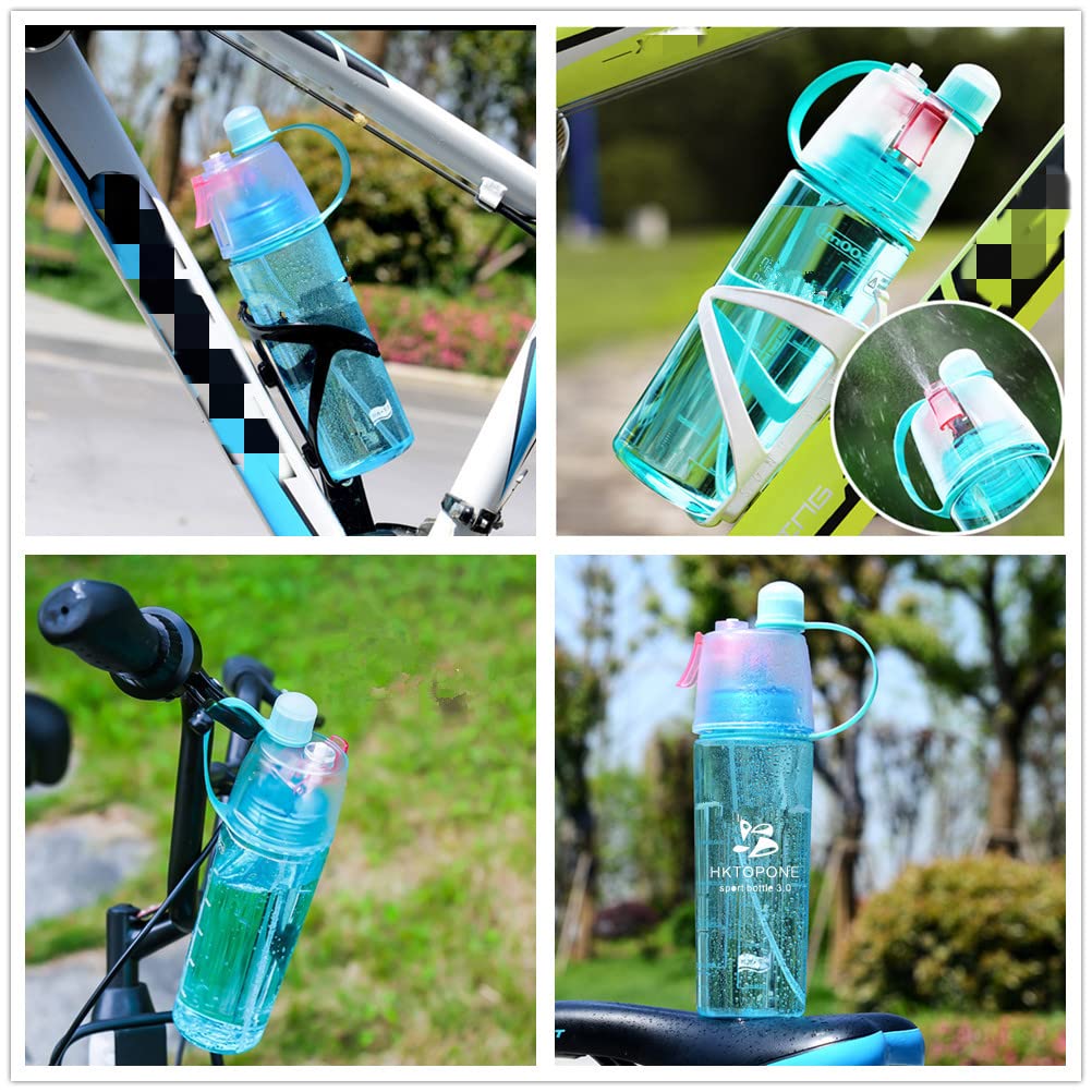 BPA Free 600ml Sports Water Spray Bottle for Cycling, Running & Hiking - Gym & Outdoor Use (Blue)