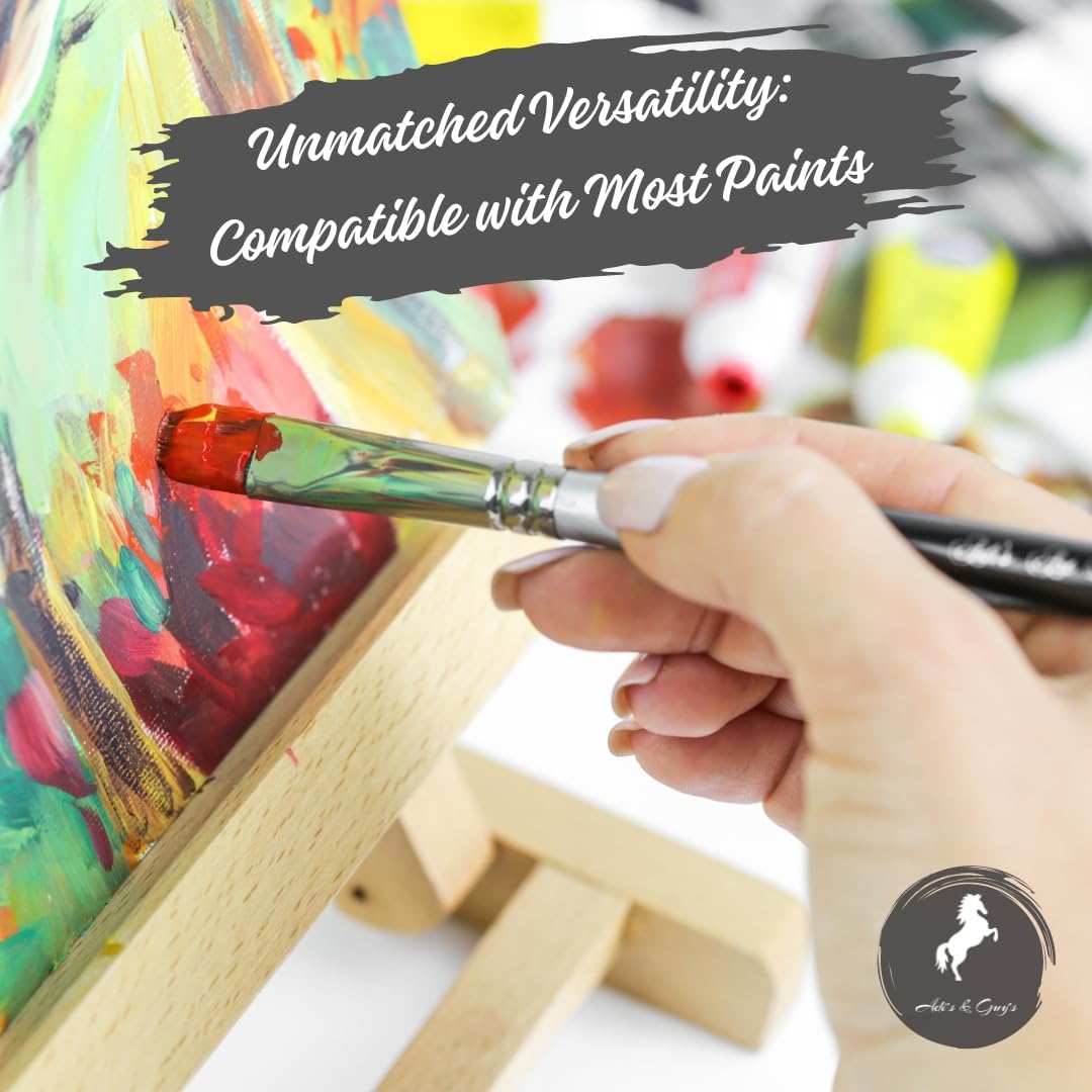 Professional Acrylic Paint Brushes Set of 10 - Artist Quality Brushes for Canvas, Face & Body Painting | Oil & Acrylic Painting Tools for Beginners & Professionals | Perfect for DIY Art Projects, Home Decor & Crafting