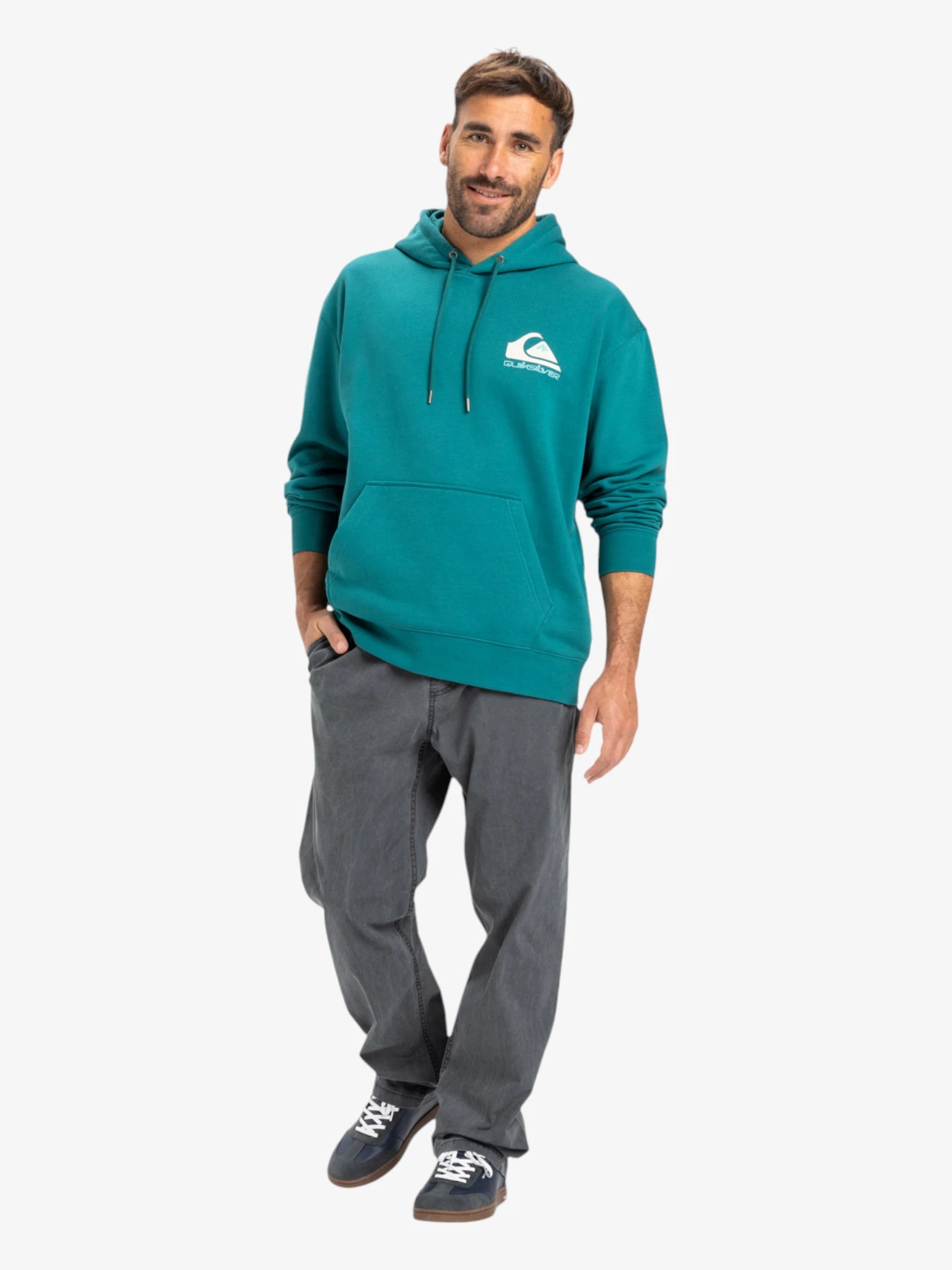 Quiksilver Men's Omni Logo Hoodie - Green Pullover for Outdoor Activities & Casual Wear
