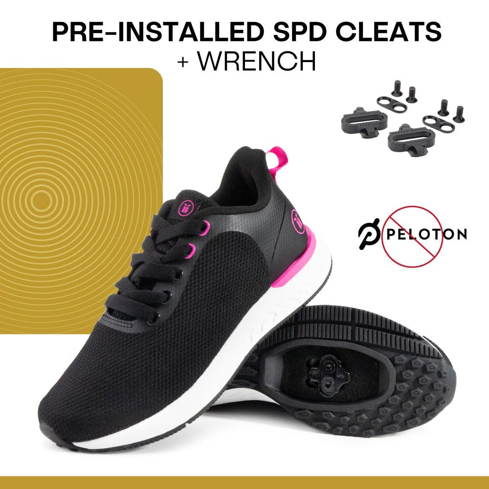 Tommaso Women's SPD Cycling Shoes - Lightweight & Walkable for Outdoor & Indoor Riding - Compatible with Peloton & SPD Cleats - Perfect for Road Biking, Spin Class & Commuting
