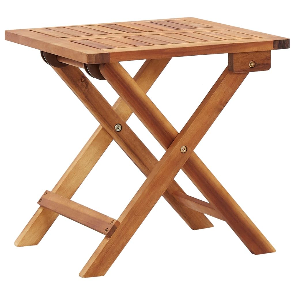 Foldable Patio Coffee Table 15.7x15.7x15.7 Inch - Solid Acacia Wood Outdoor Furniture with Weather-Resistant Natural Oil Finish - Easy Assembly for Garden, Balcony, and Backyard Relaxation