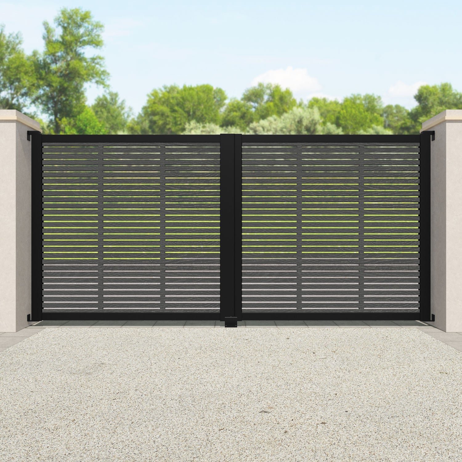 Aspen Straight Top Driveway Gate - Heavy Duty Metal Driveway Gate for Home Security & Privacy - Perfect for Residential Driveways, Farm Entrances & Estate Fencing