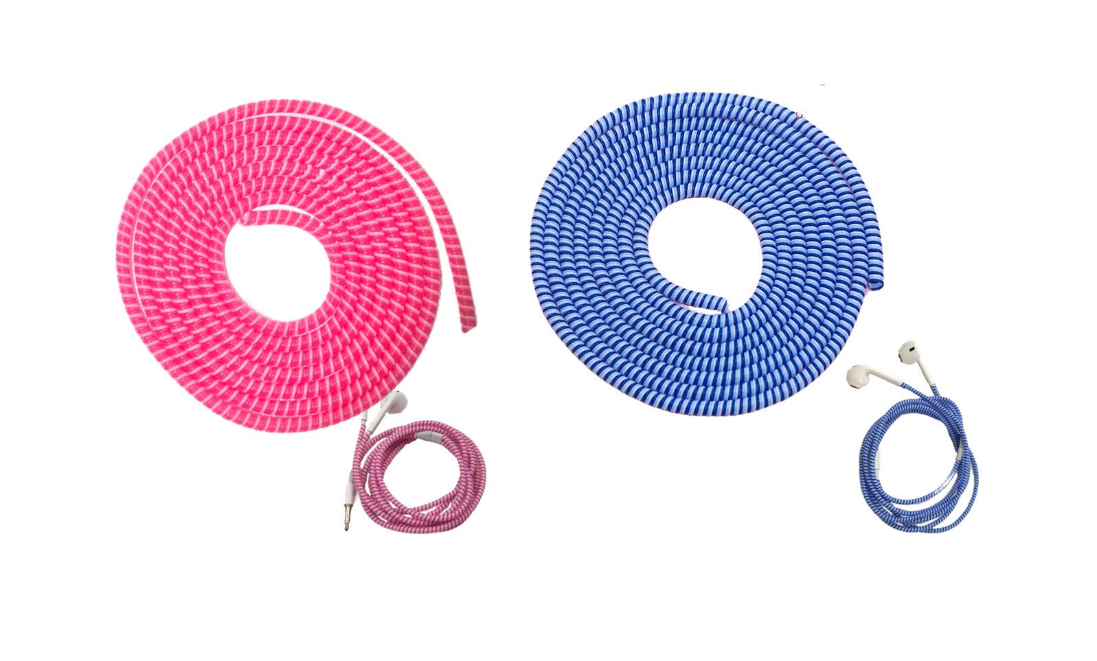 10-Pack 1.1m Spiral Cable Protector - Wire Repair Sleeve, Pet Cord Protector, Headphone Saver for iPhone, Mac, USB & Earphone Cables (Bright Colors) - Perfect for Home, Office & Travel Organization
