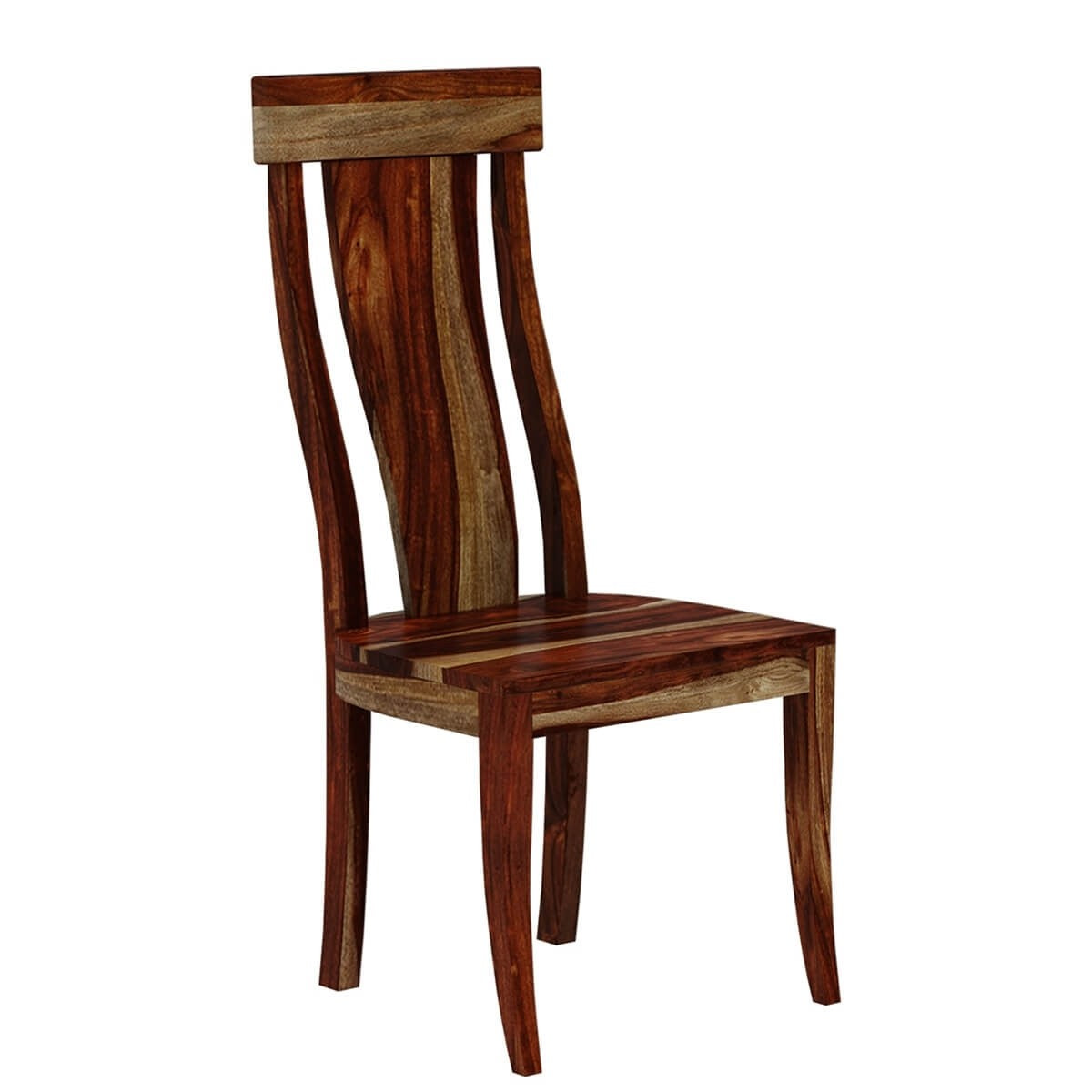 Handcrafted Solid Wood Dining Chair with Single Slat Back - Natural Finish for Modern Farmhouse, Kitchen, and Dining Room Decor