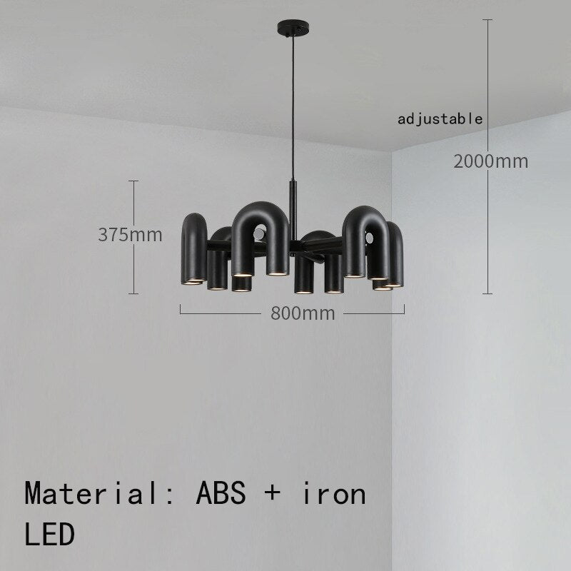 U-Shaped Chandelier - Modern Crystal Ceiling Light Fixture for Dining Room, Living Room & Bedroom | Elegant Lighting Decor for Home & Office Spaces