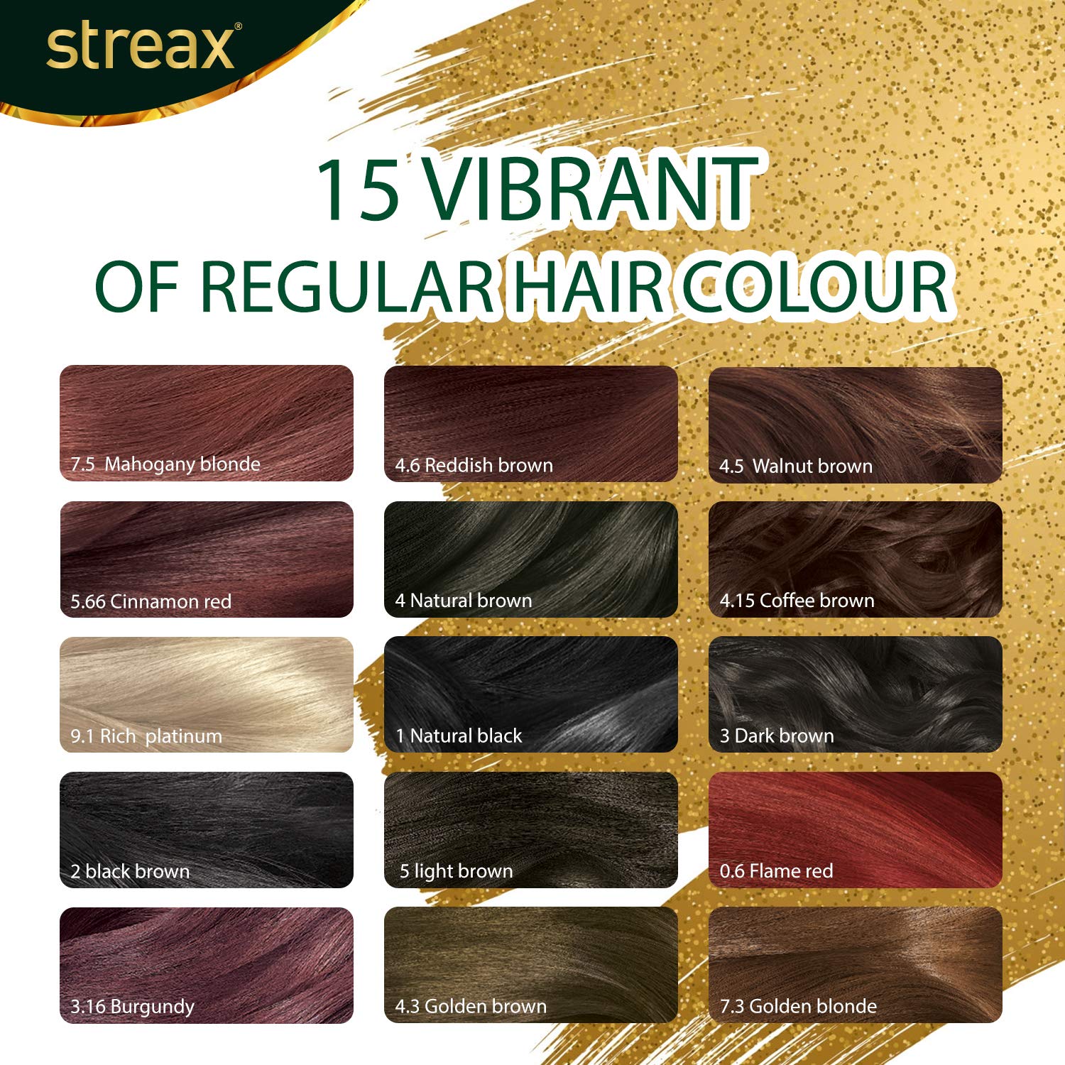 Streax Cream Hair Color for Women & Men with Walnut & Argan Oil - Long Lasting Black Brown Hair Dye (Pack of 4, 120ml) | Instant Shine & Smoothness for Soft, Silky Hair | Perfect for Home Use, Salon-Quality Results & Special Occasions