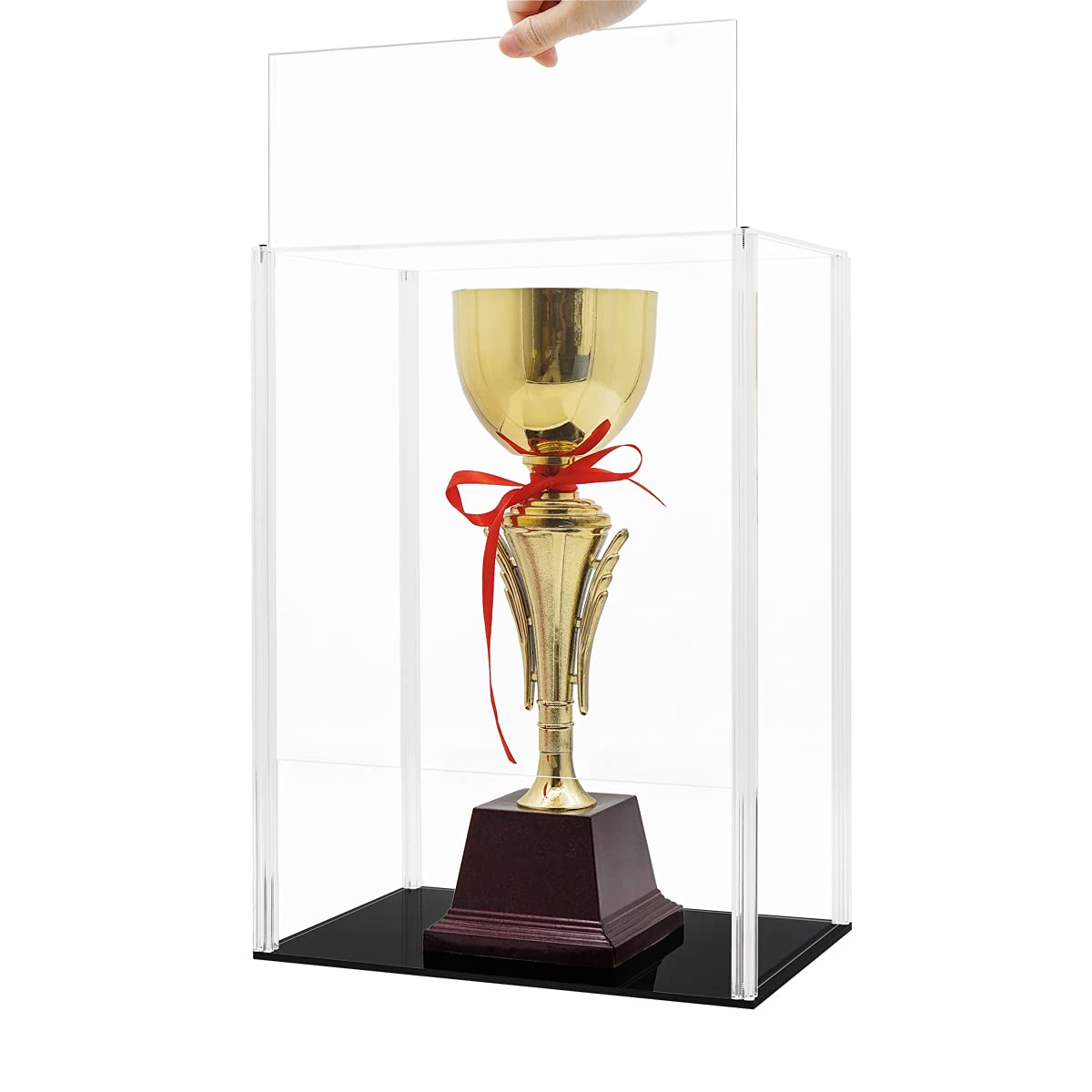 11.2 x 7.3 x 15.7 Inch Acrylic Display Case for 14 Inch Dolls & 1/6 Scale Action Figures - Clear Collectible Showcase Box with Easy Assembly - Perfect for Toy Collections, Model Displays & Home Decor