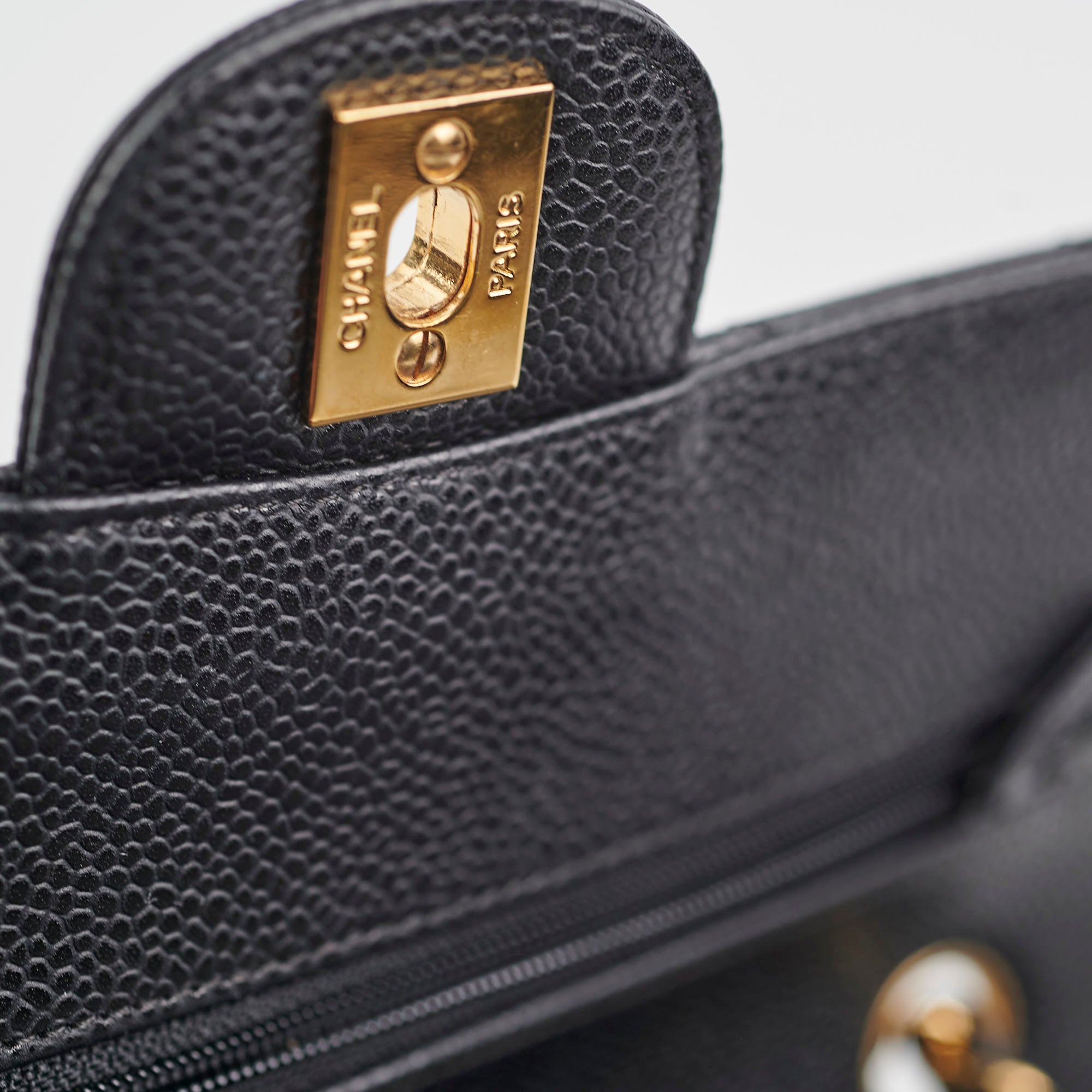 Chanel Small Caviar Leather Double Classic Flap Bag Black 12 Series - Luxury Crossbody Purse for Women, Perfect for Date Night & Special Occasions