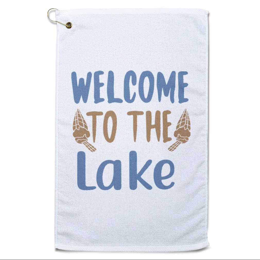 Premium Golf Towel - Absorbent Cotton Beach & Sports Towel for Golf, Pool, Gym - Lake Water & Oxygen Hydrogen Print Design - Ideal for Golfers, Swimmers & Fitness Enthusiasts