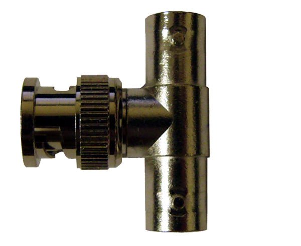 BNC T Adapter Female/Male/Female (FMF) for RG59 Coaxial Cable - CCTV & Security Camera Splitter Connector - Perfect for Surveillance Systems and Video Monitoring Setups