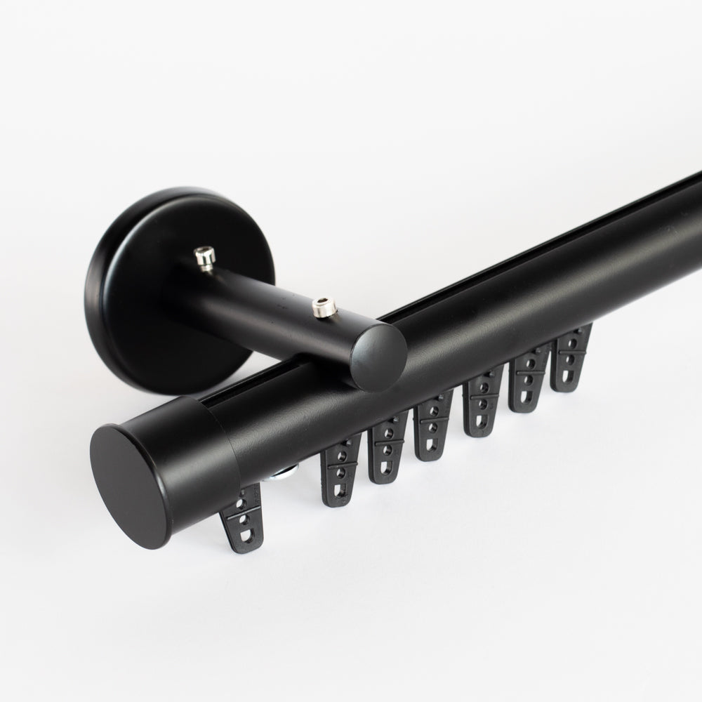 Round Channel Track Wall Bracket - Heavy Duty Curtain Rod Holder for Home & Office Window Treatments | Perfect for Living Room, Bedroom, and Commercial Spaces